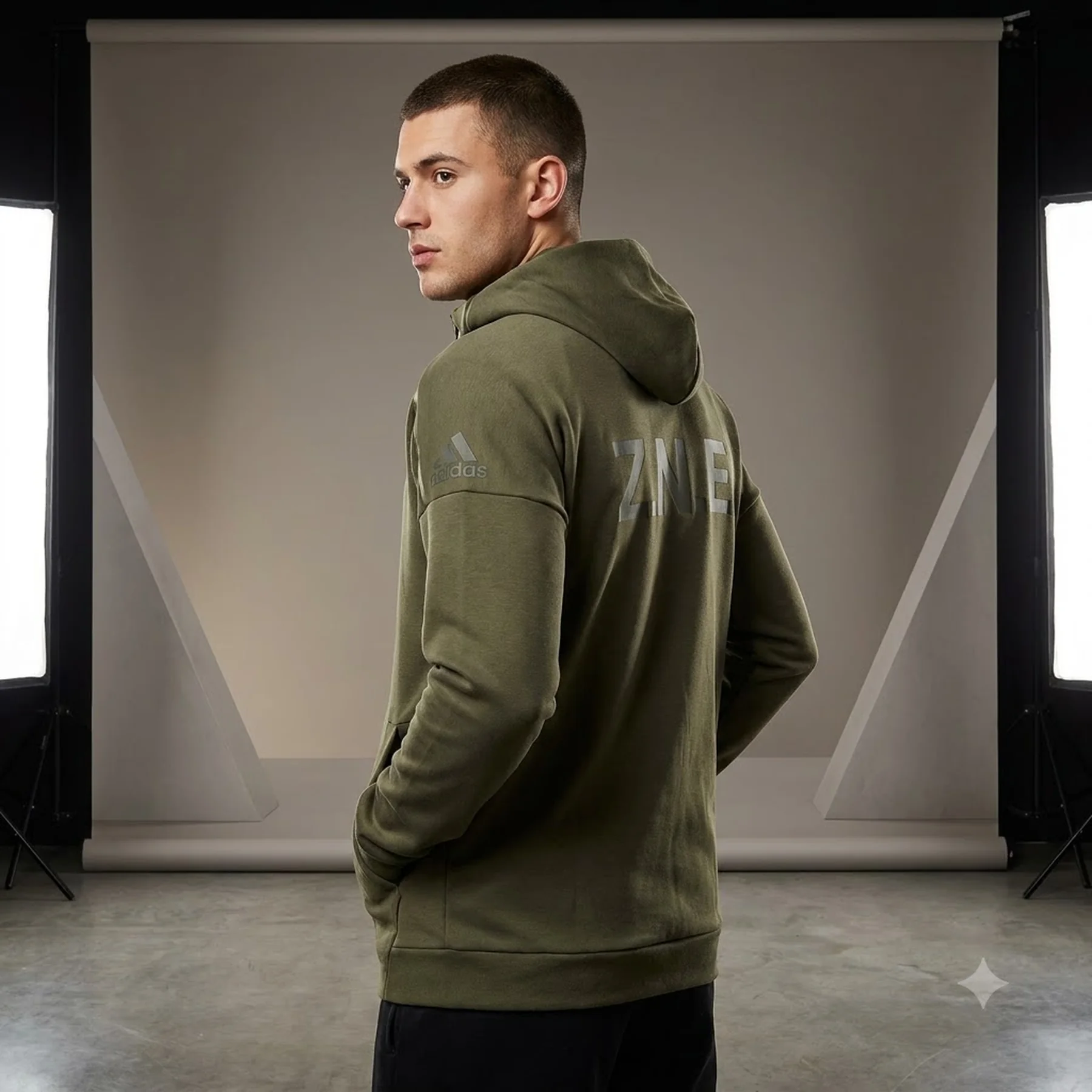 Кофта чоловіча Adidas Z.N.E. Premium Full-Zip Hooded Track Jacket Olive (IN5090)