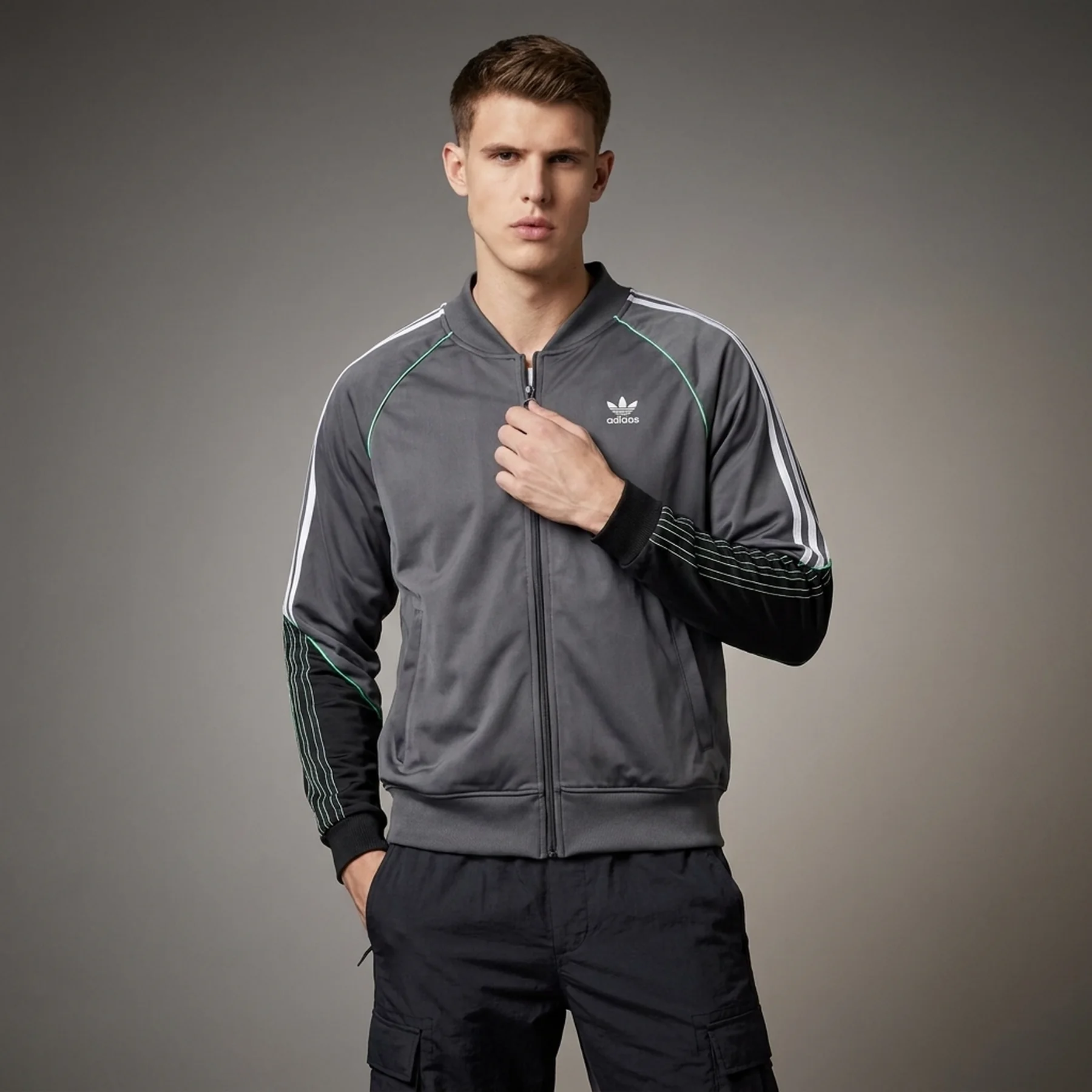 Кофта чоловіча Adidas Zip Grey (HI3002)