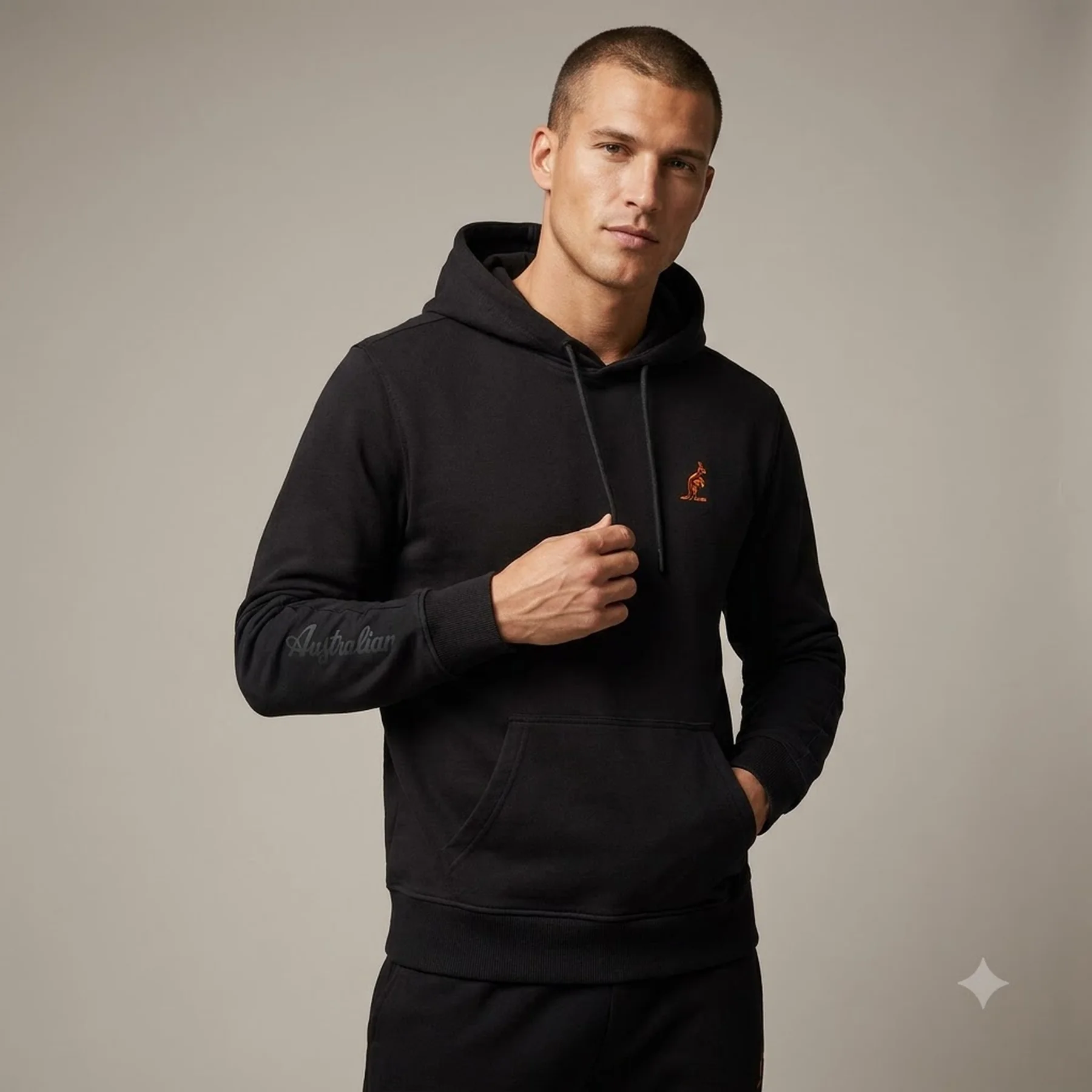 Кофта чоловіча Australian City Fleece-Slam Hoodie Black (LSUFE0018-003)