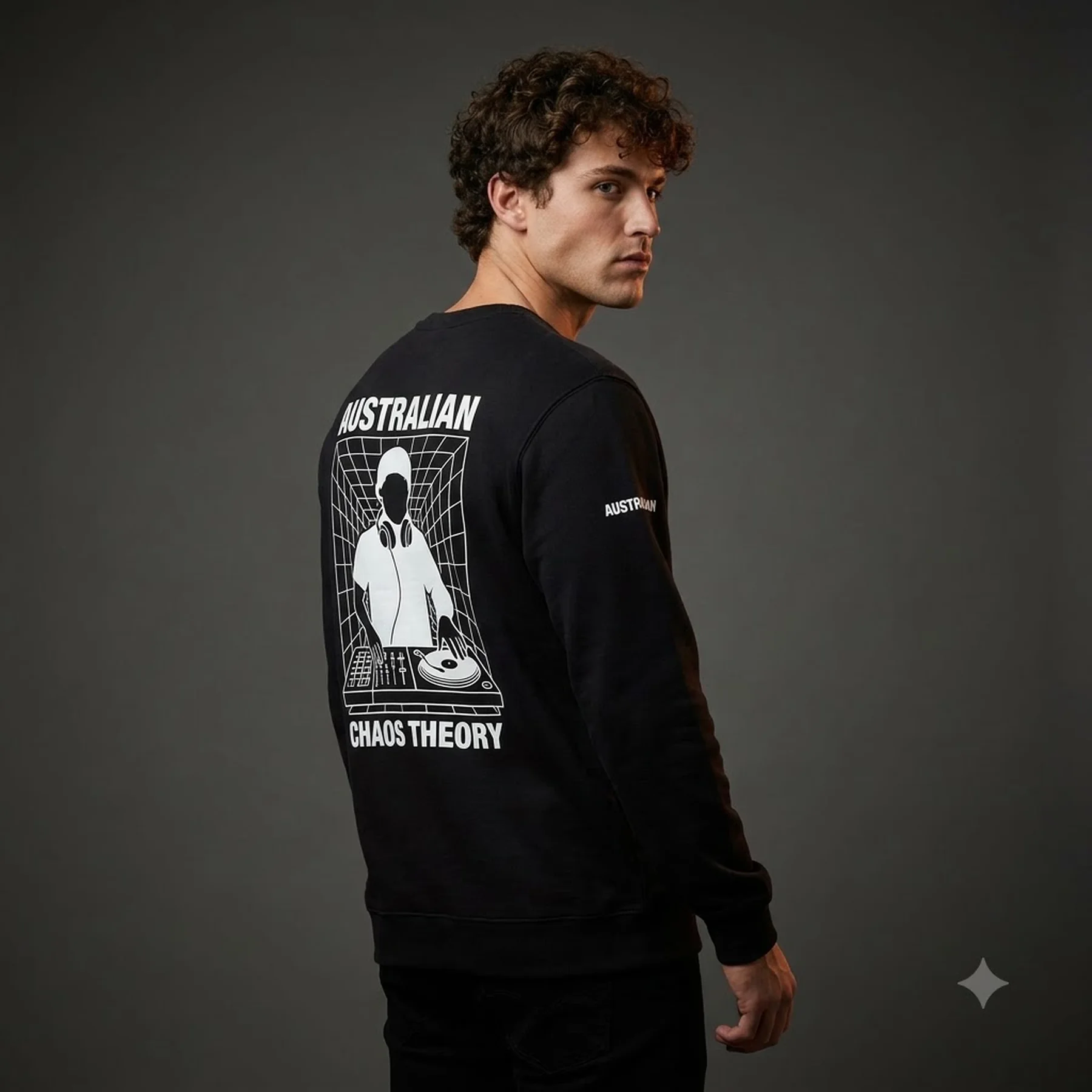 Кофта чоловіча Australian Mixing Chaos Crewneck Black (HCUFE0063-003)