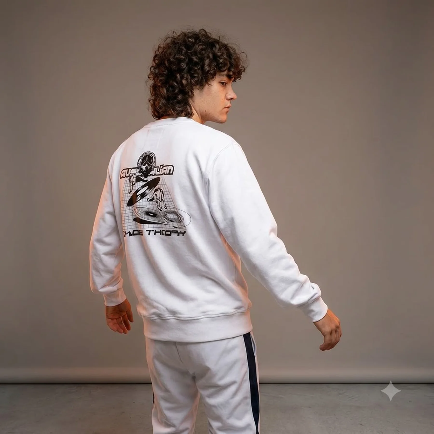 Кофта чоловіча Australian Mixing Chaos Crewneck White (HCUFE0063-002)
