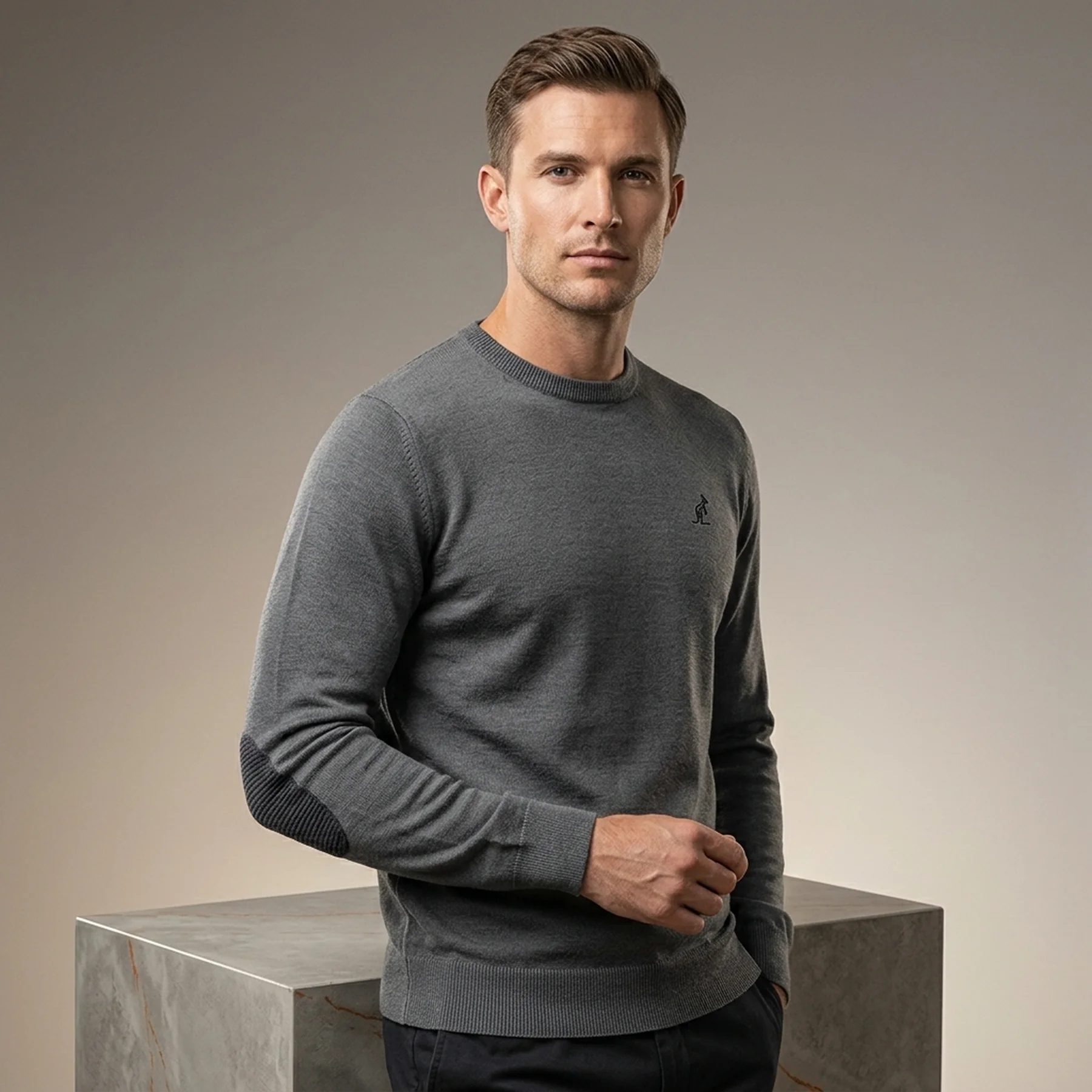 Кофта чоловіча Australian Sweater Merinos Crewneck Grey (LSUMA0010-022)