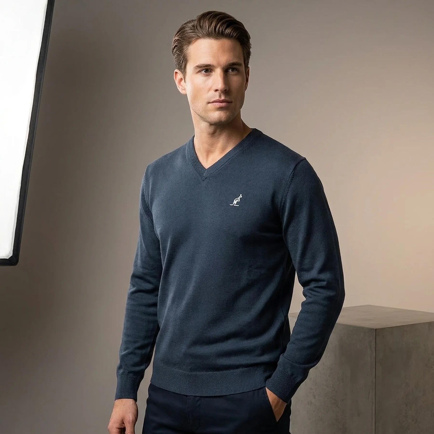 Кофта чоловіча Australian Sweater Merinos V Neck Blue (LSUMA0009-061)