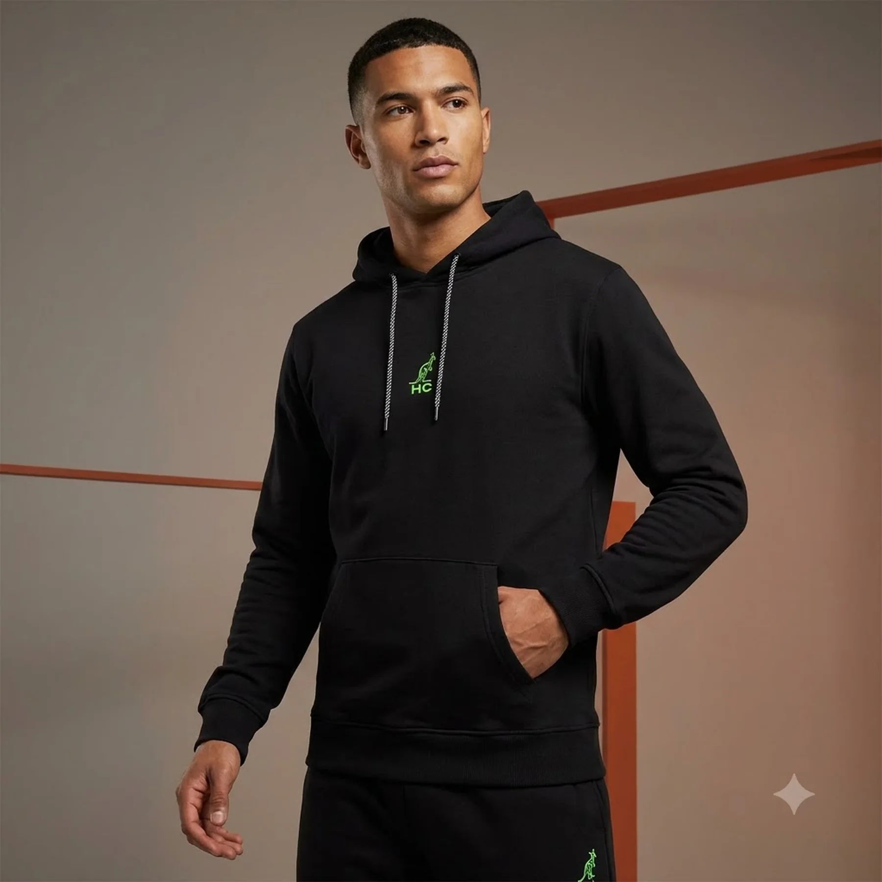 Кофта чоловіча Australian Zoom Hoodie Fleece Black (HCUFE0060-003)