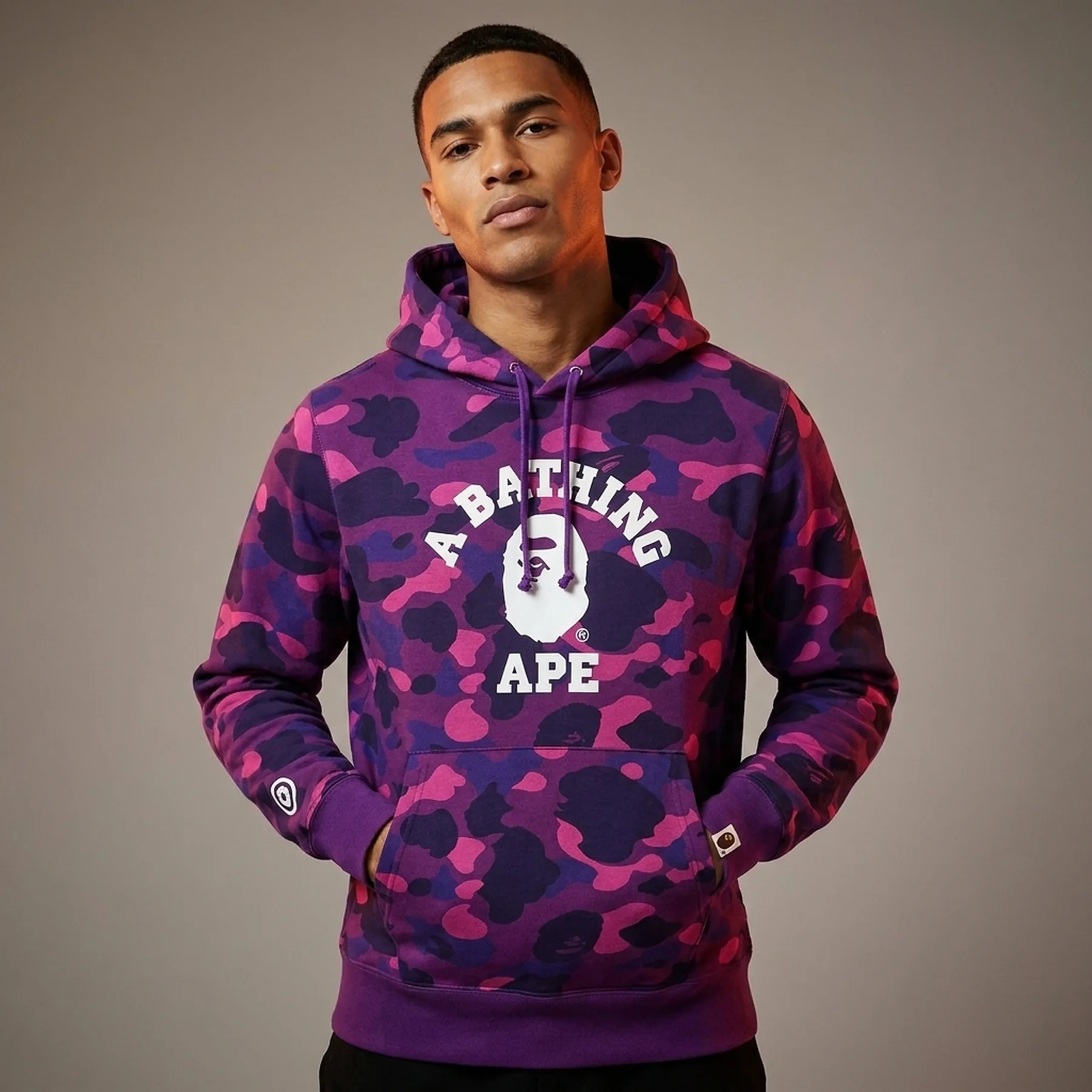 Кофта чоловіча Bape A Bathnig Ape Men's Color Camo College Pullover Hoodie (1K20114006)