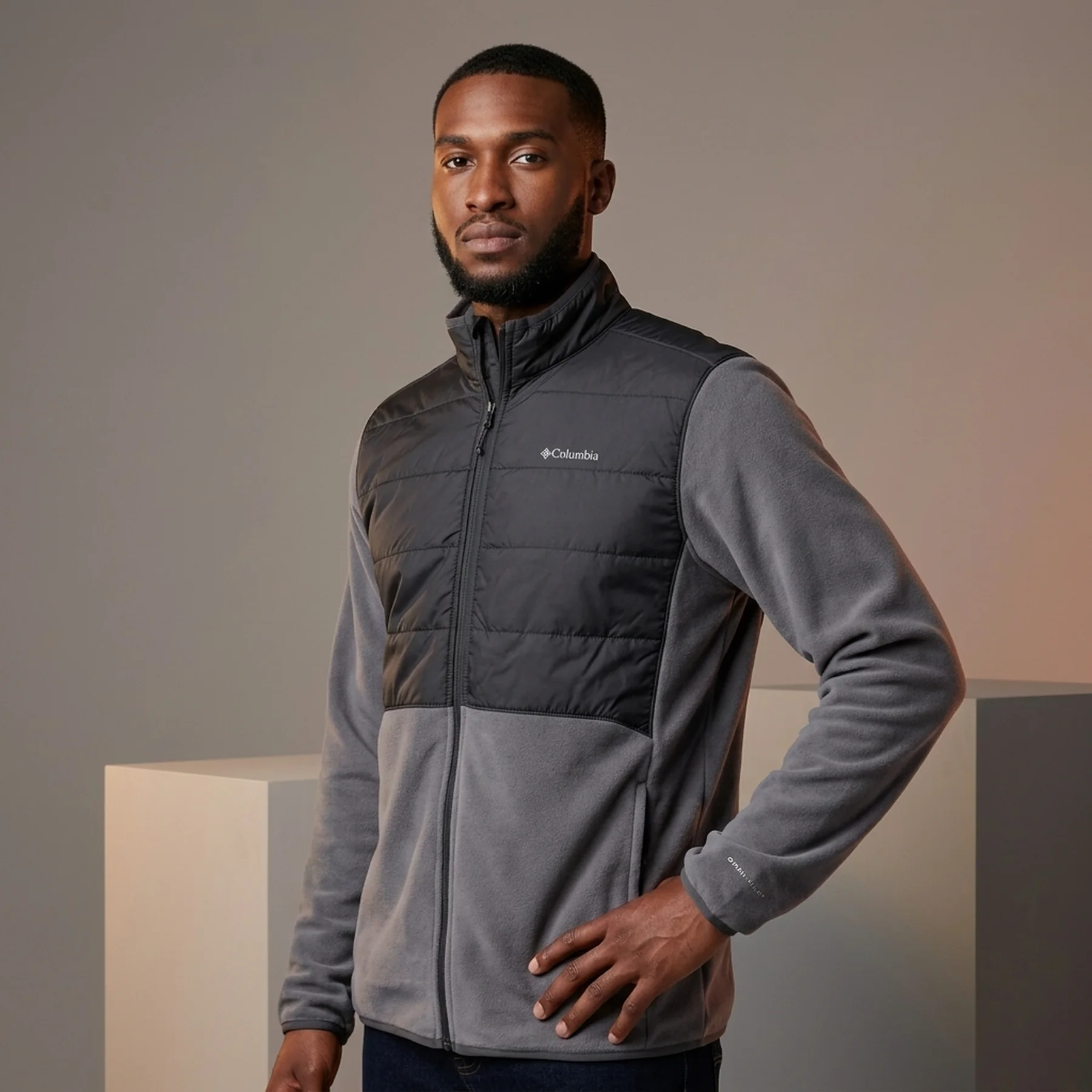 Кофта чоловіча Columbia Basin Butte Fleece Full Zip Omni Heat Grey (AO0241-023)
