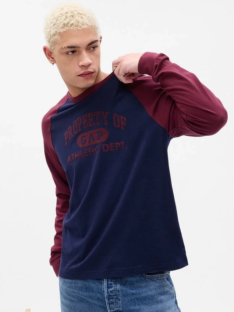Кофта чоловіча Gap Gap Raglan Tee Xl Blue/Bordo (765764-02)