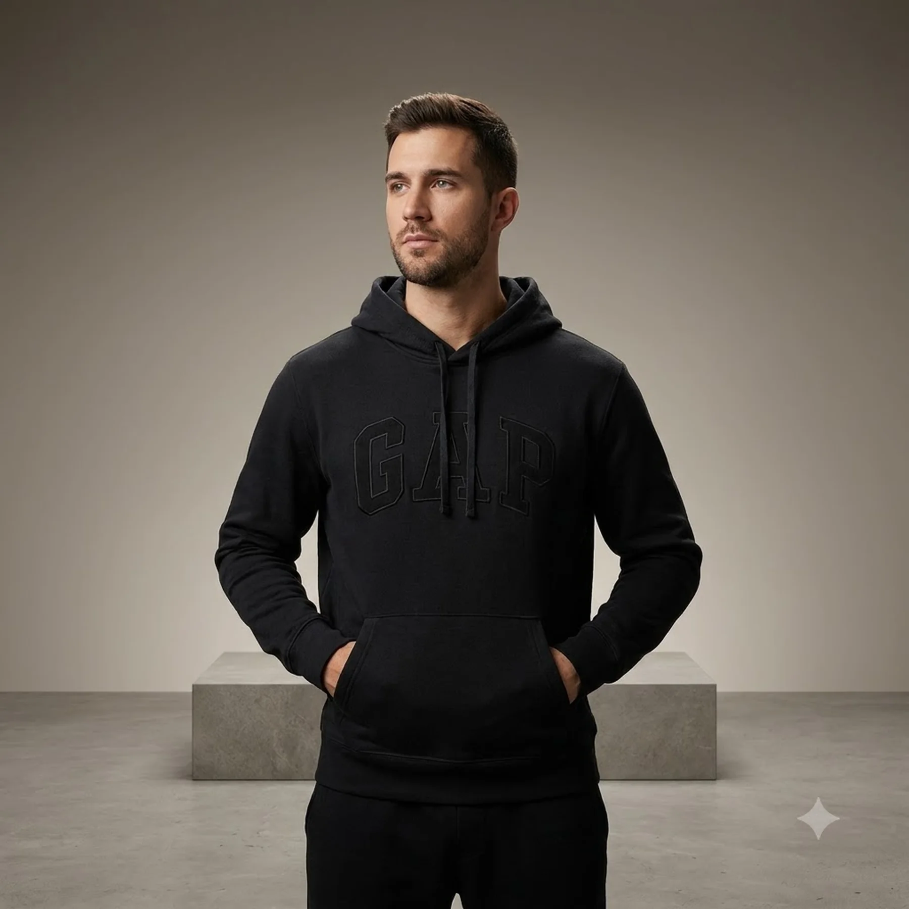 Кофта чоловіча Gap Logo Fleece Hoodie Moonless Night (510981801)