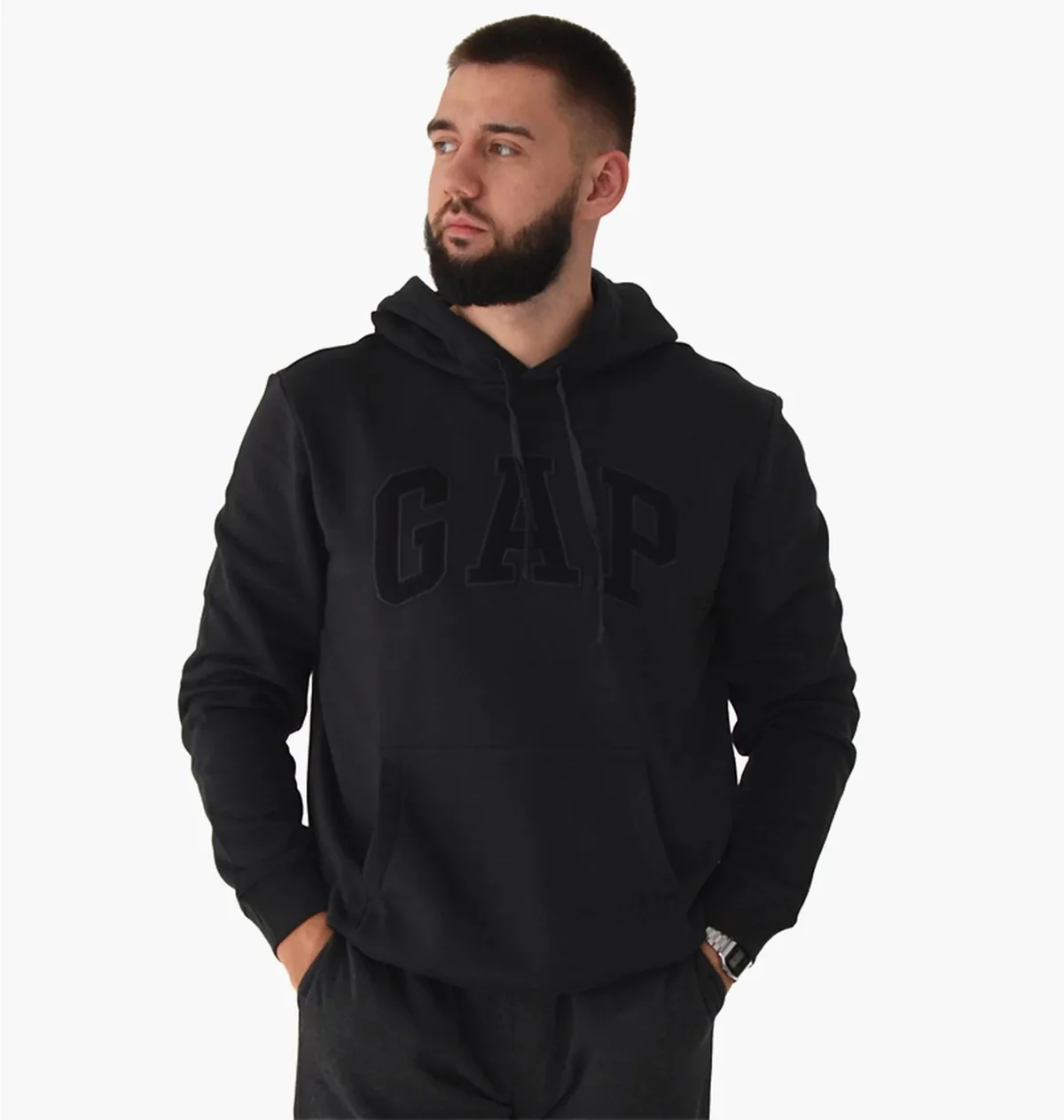 Кофта чоловіча Gap Logo Fleece Hoodie Moonless Night (510981801)
