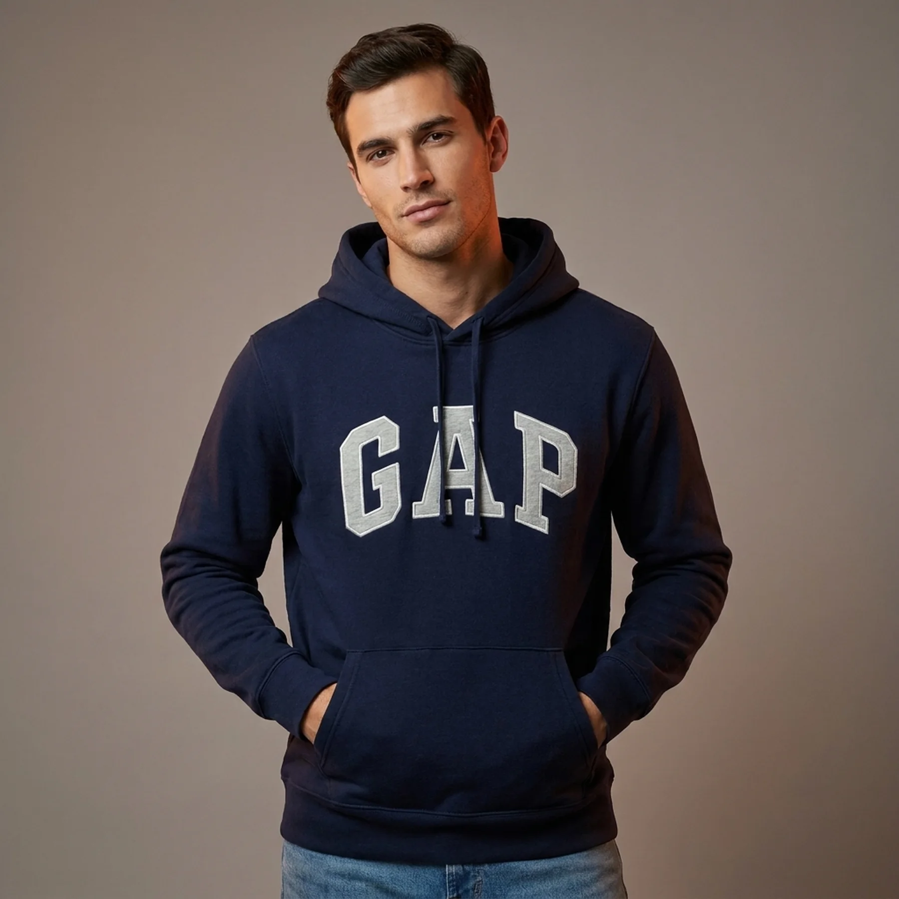 Кофта чоловіча Gap Logo Fleece Hoodie Royal Teal Blue (510981521)