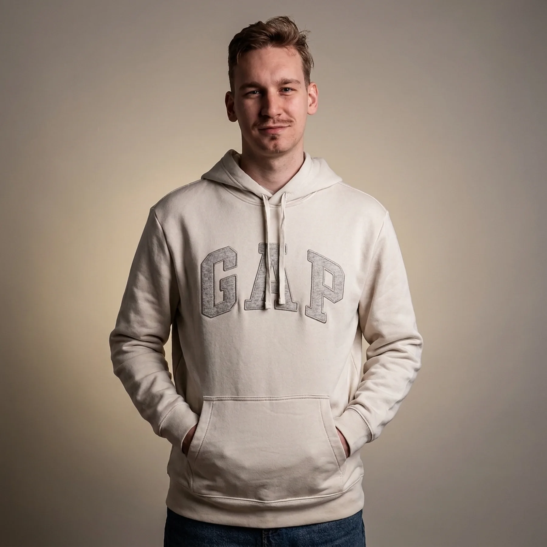 Кофта чоловіча Gap Logo Hoodie Unbleached (546844321)