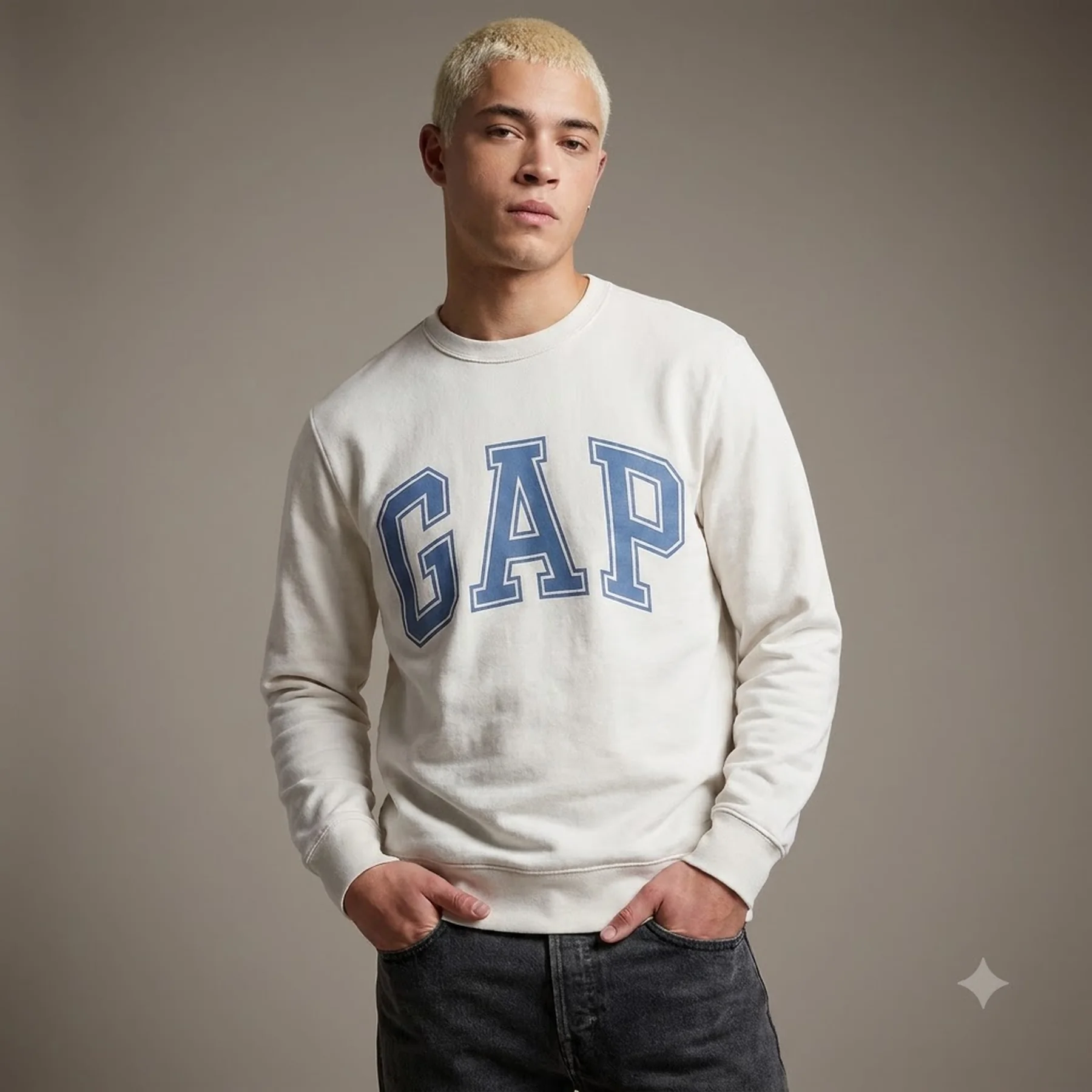 Кофта чоловіча Gap Ntx Logo Db Crew White (561835-01)