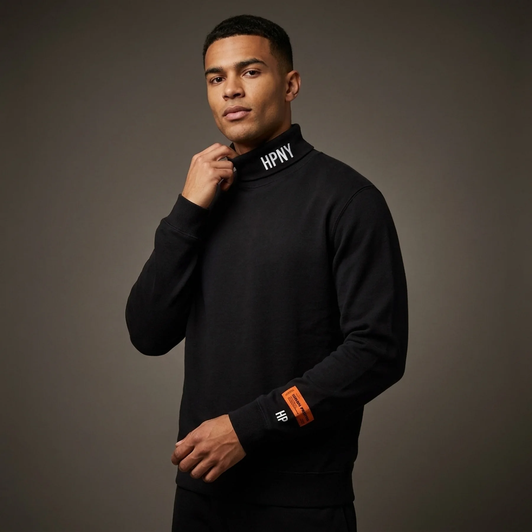 Кофта чоловіча Heron Preston Hpny Embroidered Rollneck Sweater Black (HMAB027C99JER0021001)