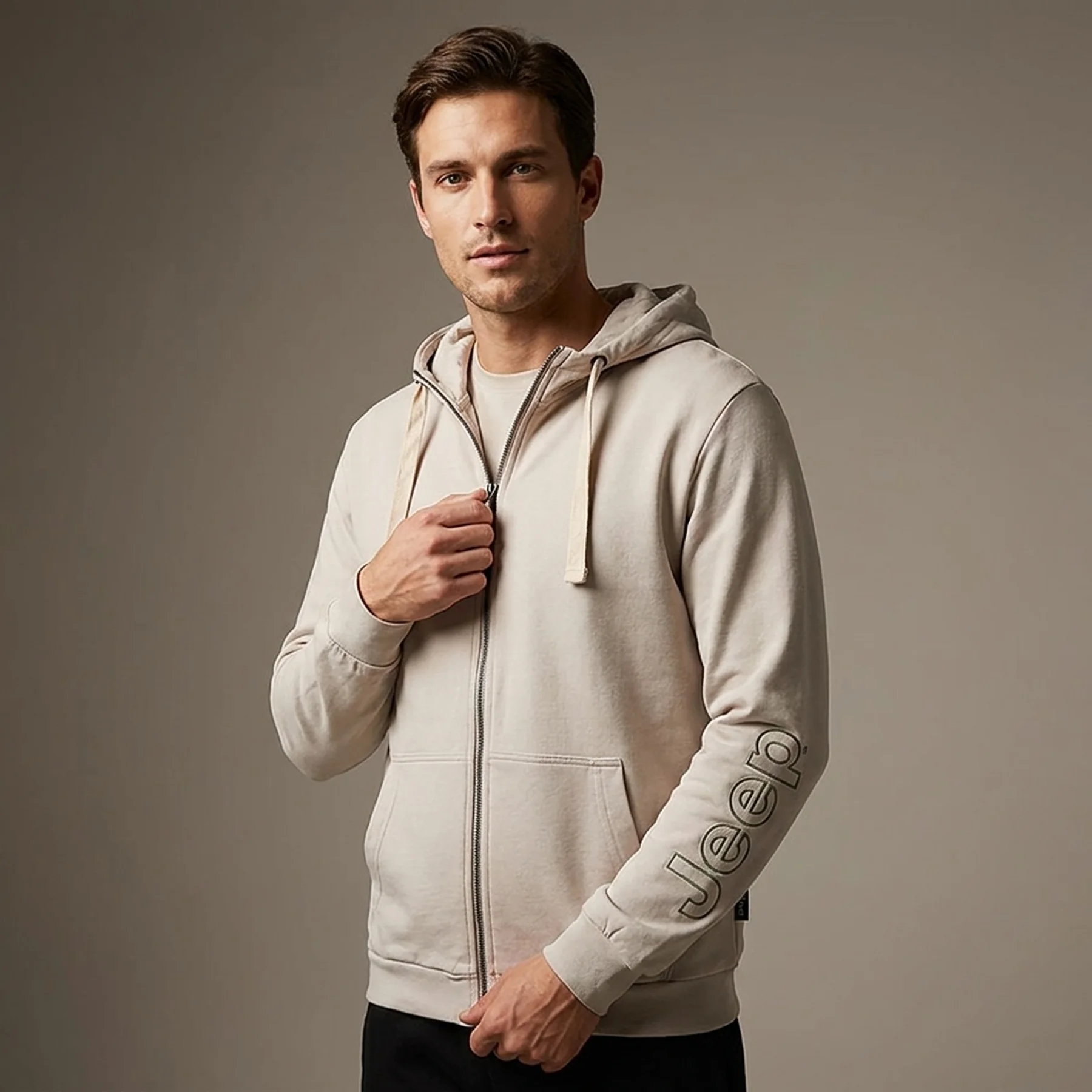 Кофта чоловіча Jeep Hooded Sweatshirt Full Zip Sleeve Embroidery (O102571-J868)