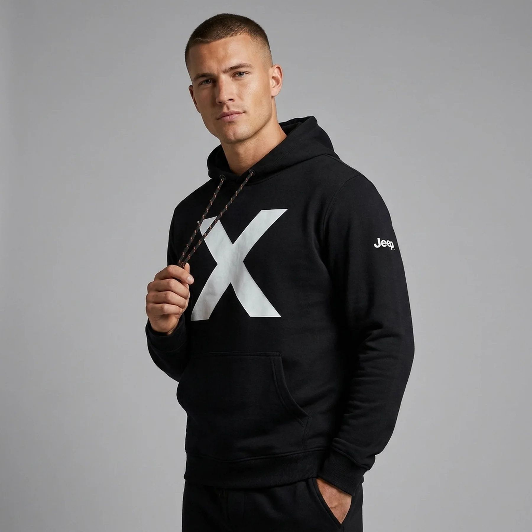 Кофта чоловіча Jeep Hooded Sweatshirt Large Front Print Jx22a (O102624-B967)