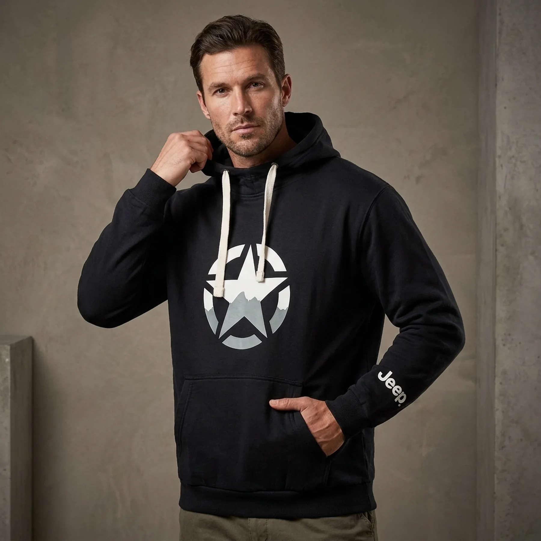 Кофта чоловіча Jeep Hooded Sweatshirt Star (O102568-B000)