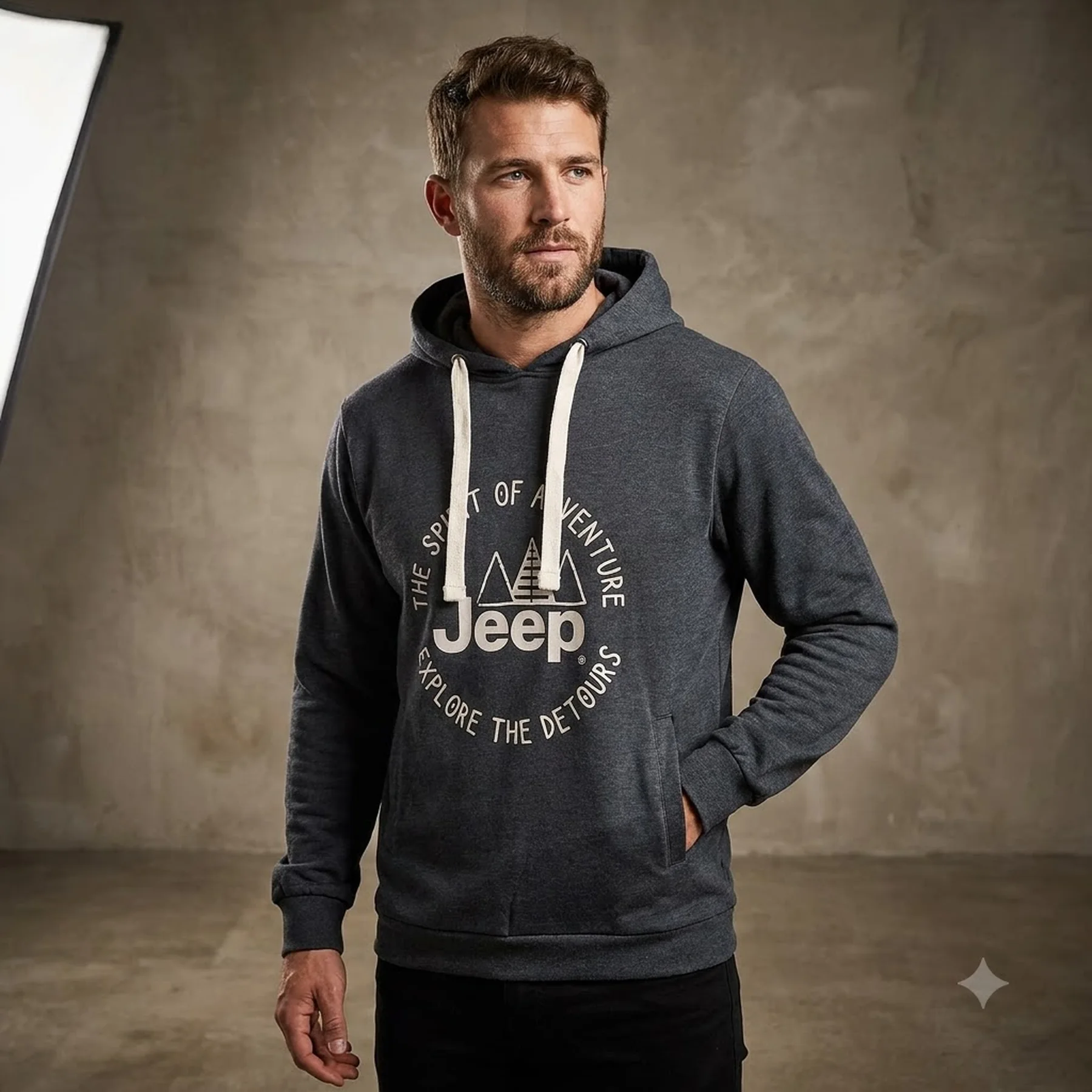 Кофта чоловіча Jeep Hooded Sweatshirt The Spirit Of Adventure Black (O102567-J865)