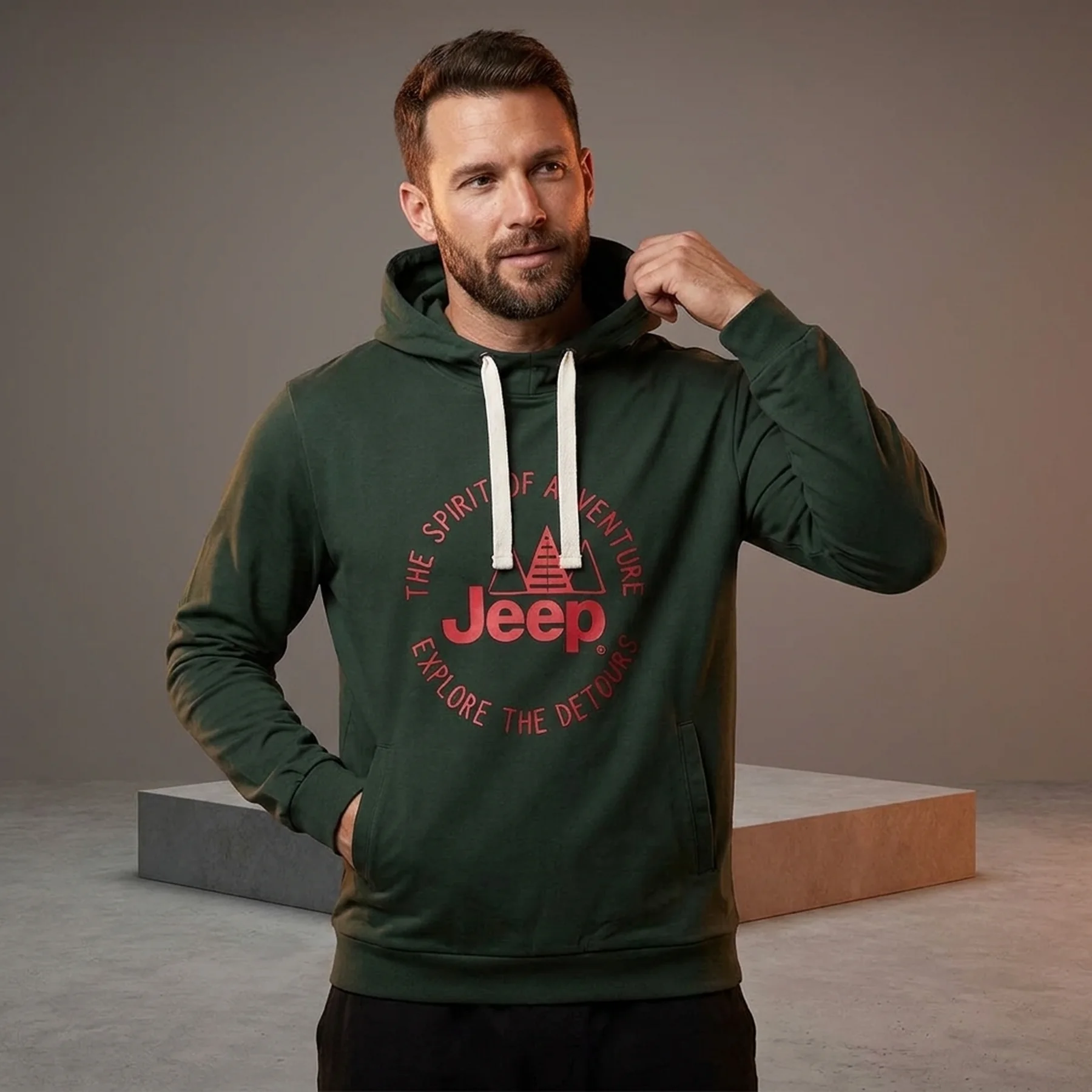 Кофта чоловіча Jeep Hooded Sweatshirt The Spirit Of Adventure Green (O102567-E848)