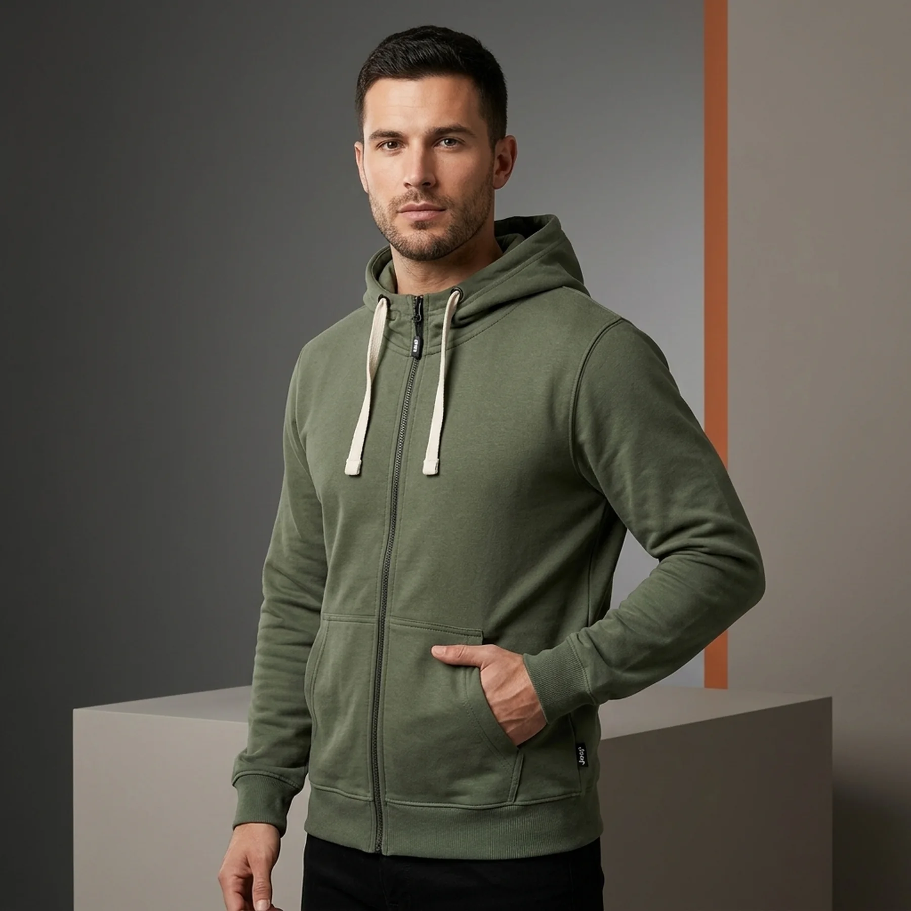 Кофта чоловіча Jeep Jeep Hooded Sweatshirt Full Zip Sleeve Embroidery (O102571-E850)