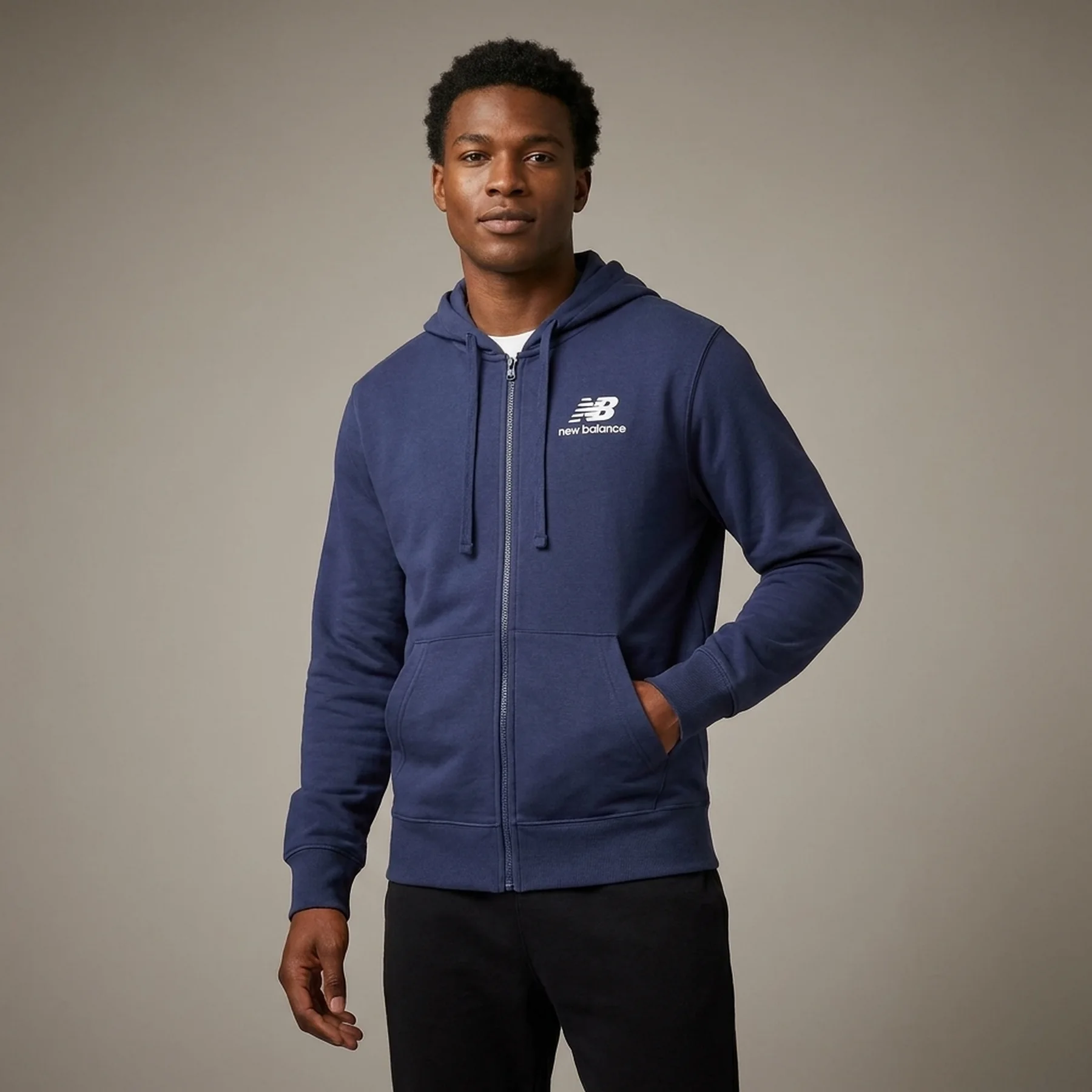 Кофта чоловіча New Balance Essentials Stacked Logo Fz (MJ31536NNY)