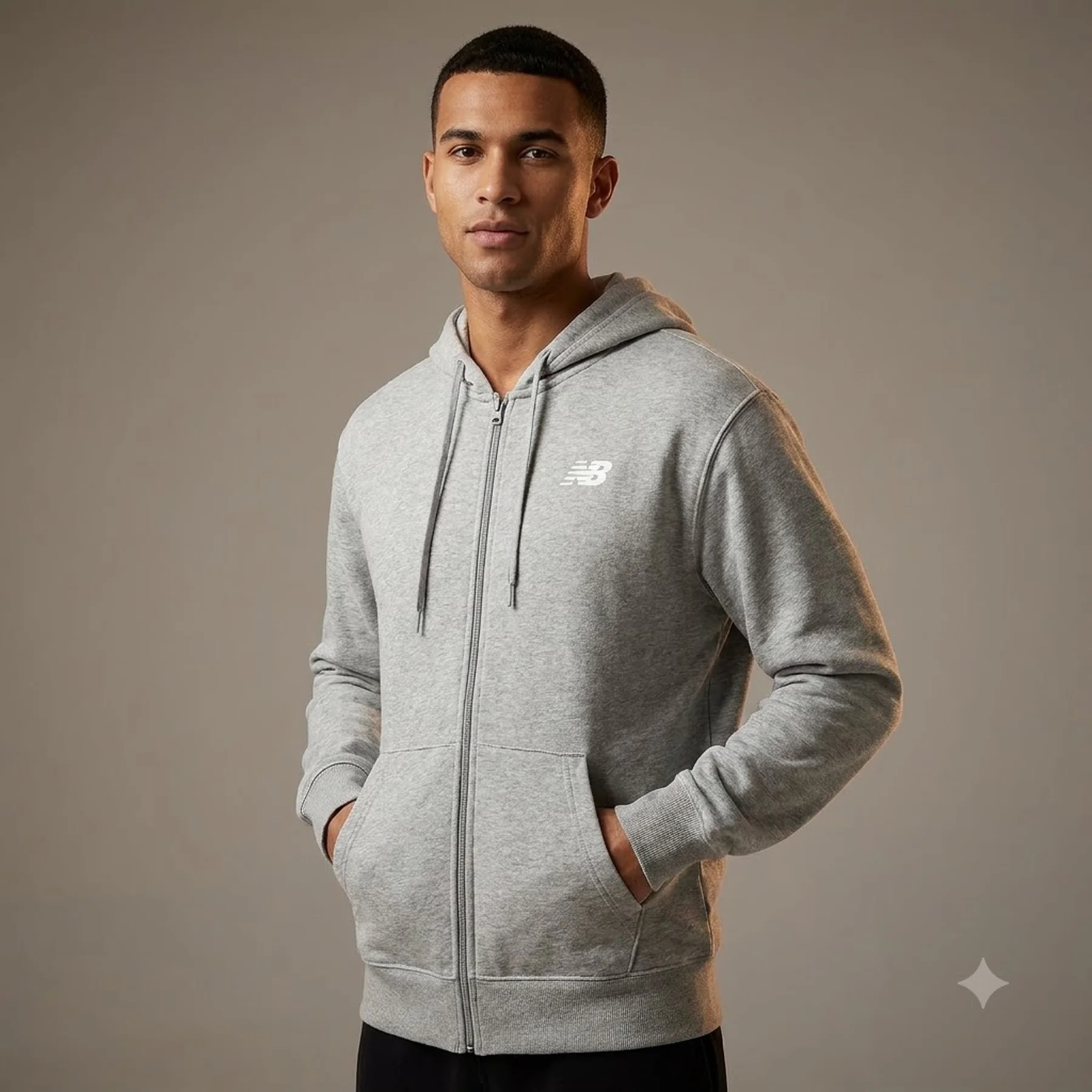 Кофта чоловіча New Balance Stacked Logo Grey (MJ41501AG)