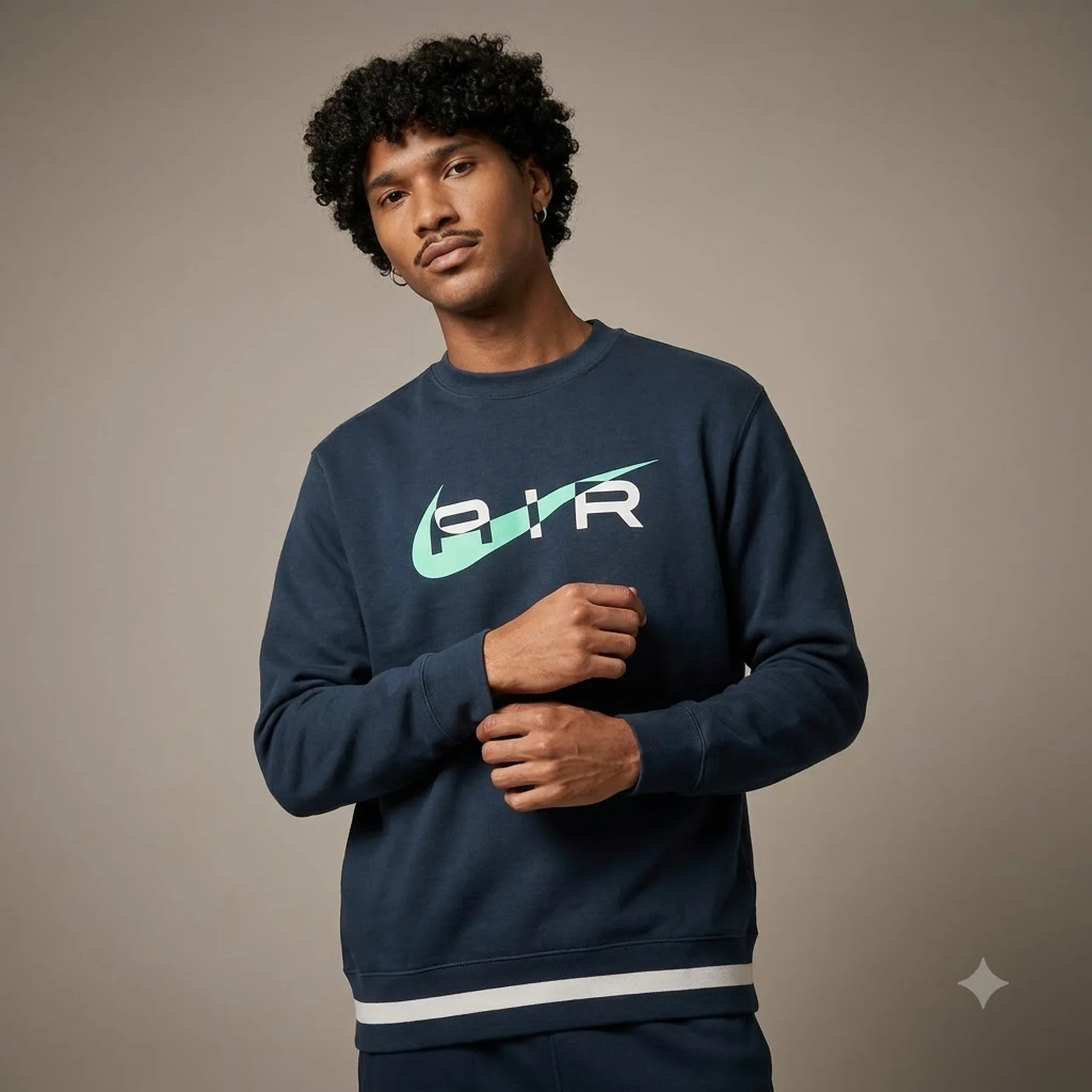 Кофта чоловіча Nike Air Fleece Crew-Neck Sweatshirt Blue (FN7692-410)