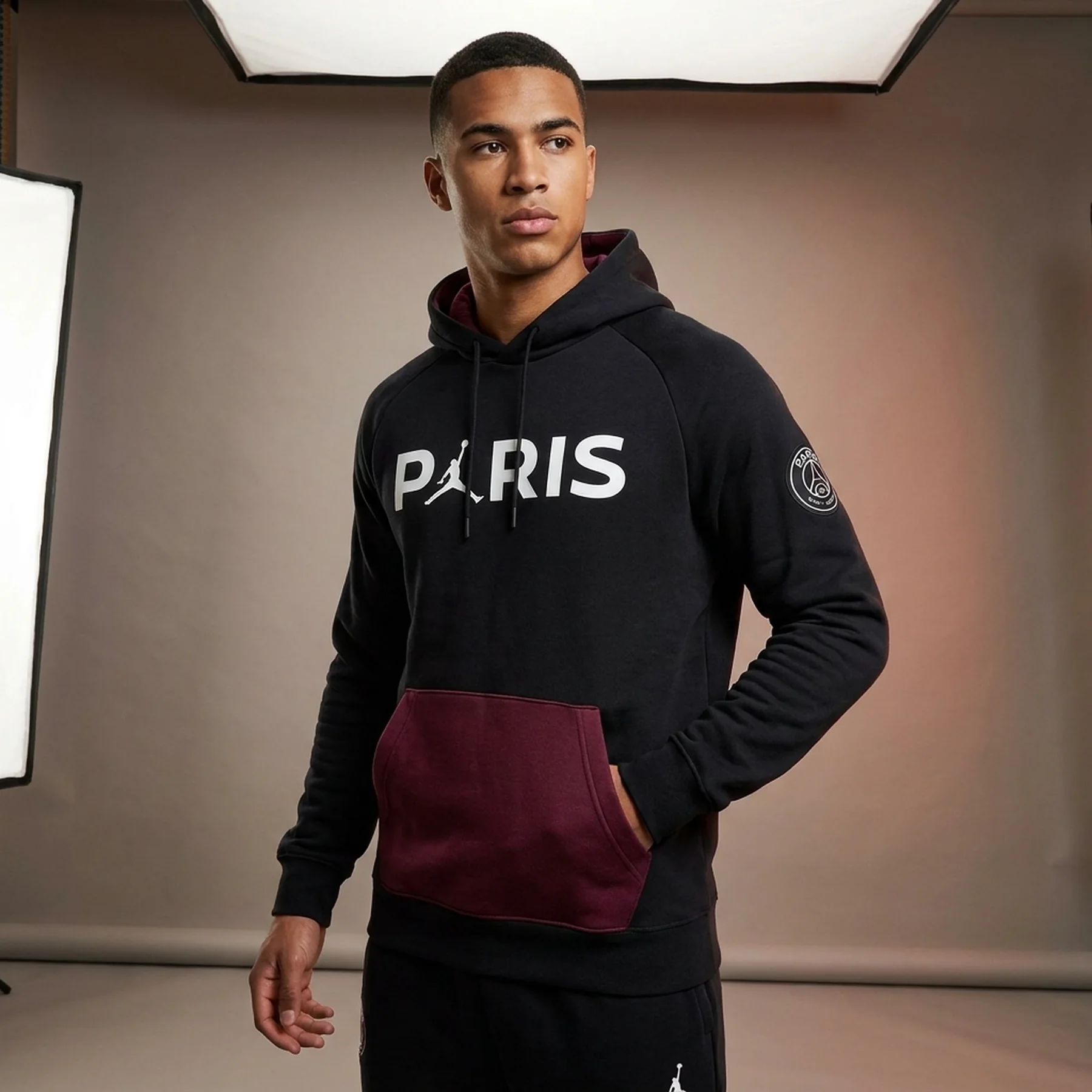 Кофта чоловіча Nike Air Jordan X Psg Fleece Pullover Hoodie Black Bordeaux (CK9773-010)