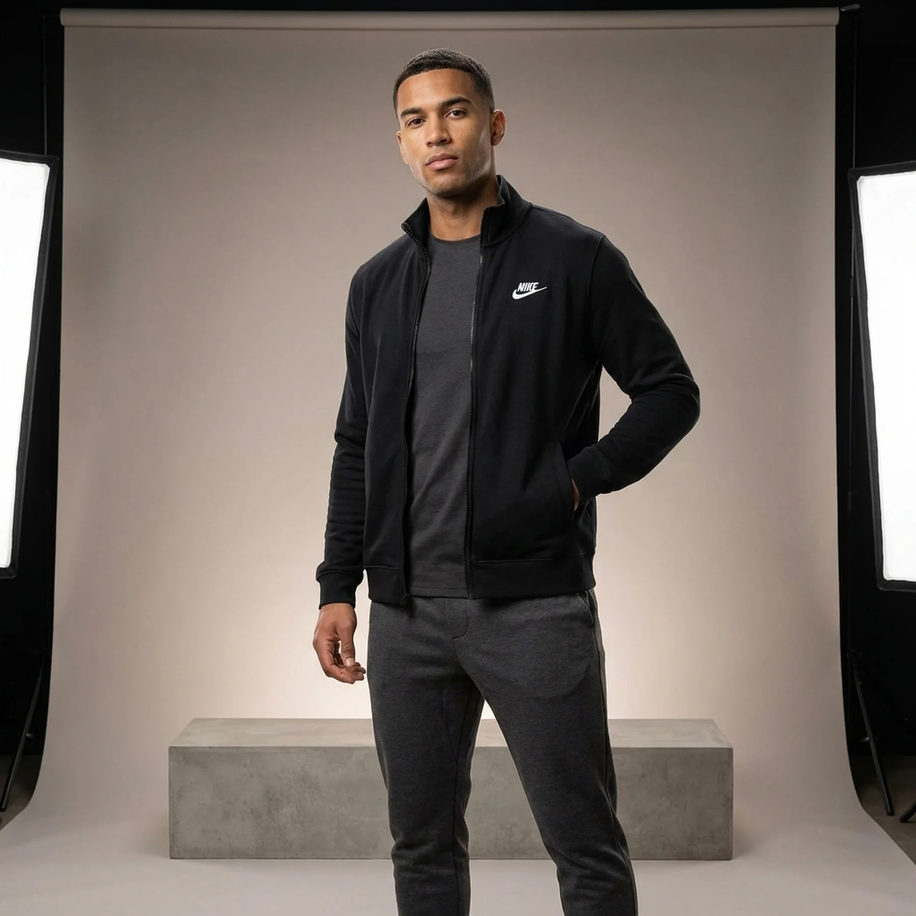Кофта чоловіча Nike Club Knit Jacket Black (FQ3426-010)