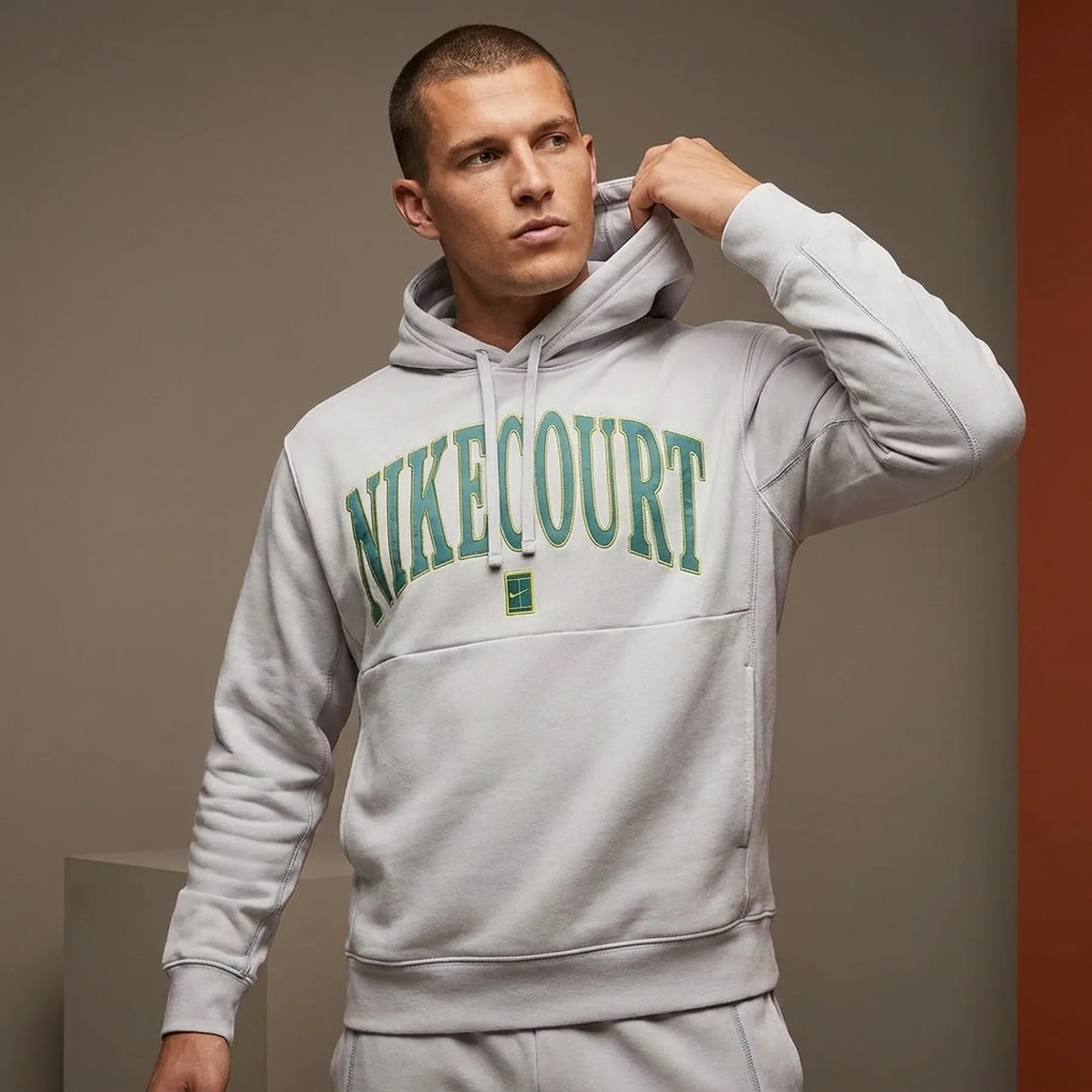 Кофта чоловіча Nike Court Heritage Hoodie Grey (FQ2093-085)