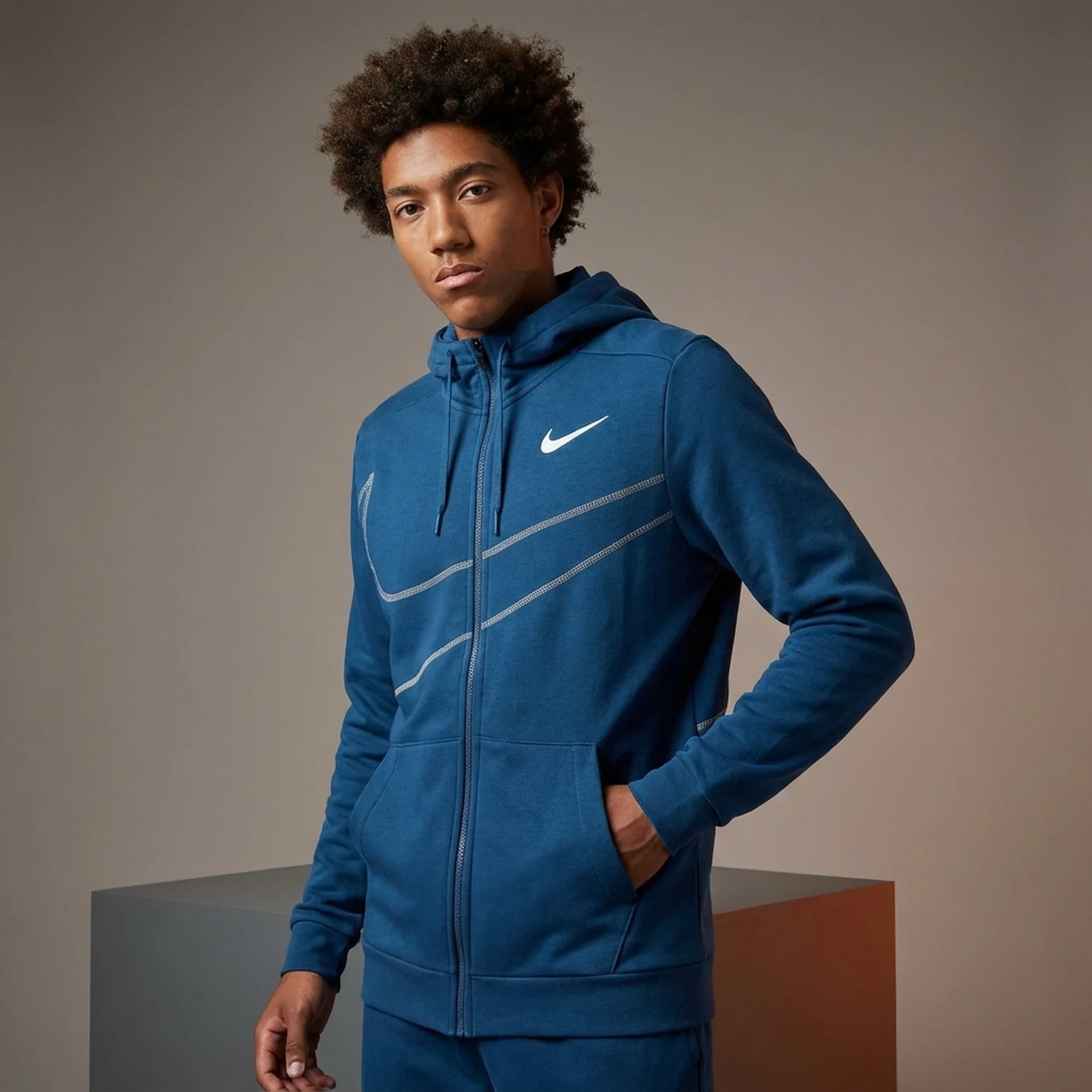 Кофта чоловіча Nike Dri-Fit Fleece Full-Zip Fitness Hoodie (FB8575-476)