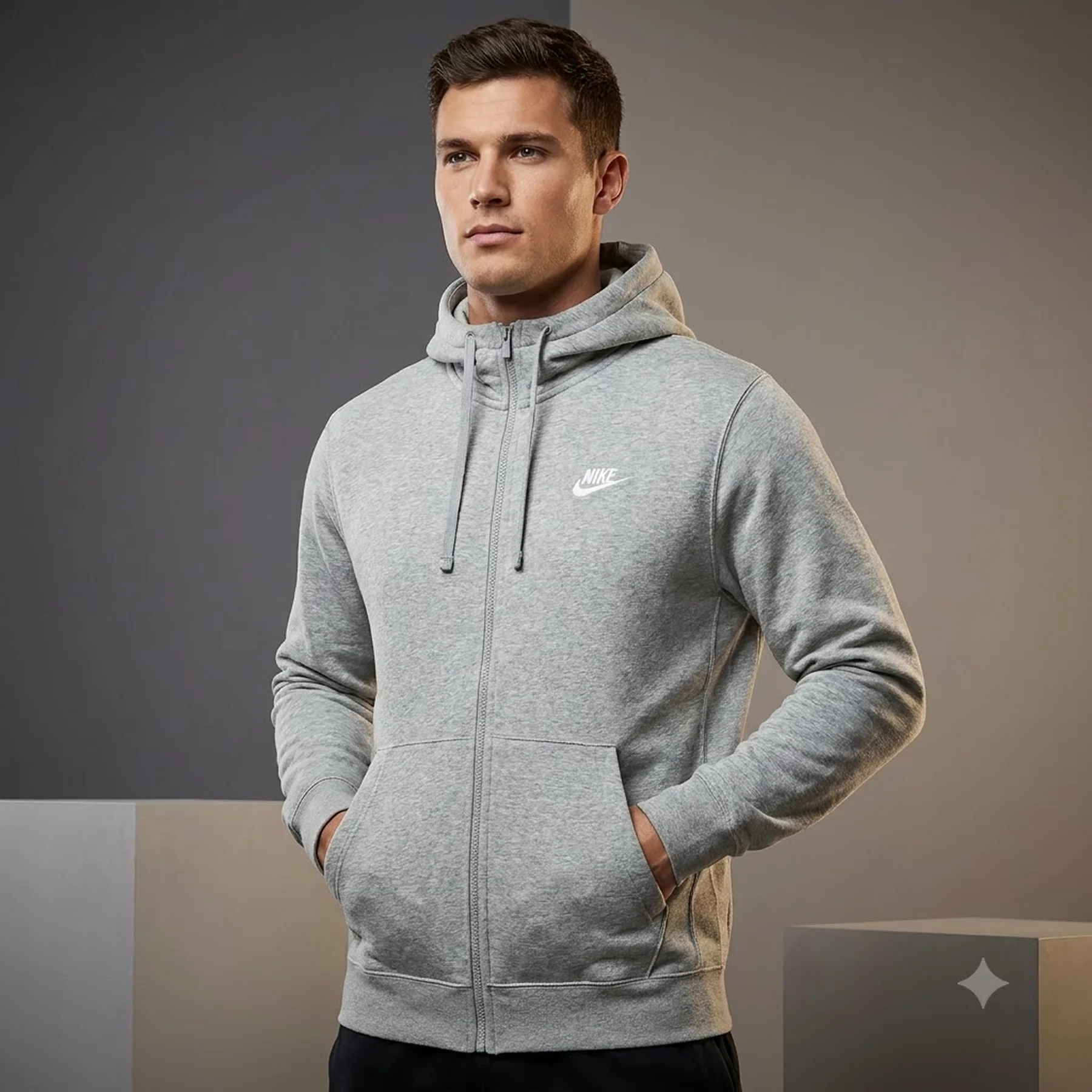 Кофта чоловіча Nike M Nsw Club Hoodie Fz Ft (BV2648-063)