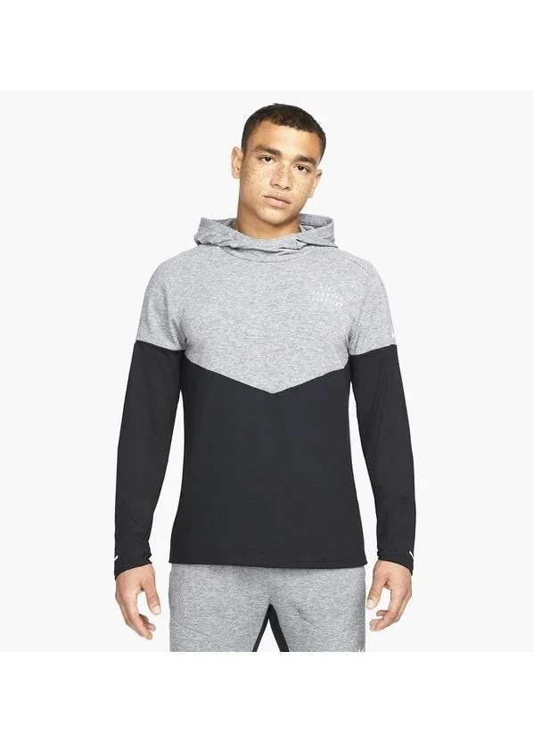 Кофта чоловіча Nike Mens Running Hoodie Black/Grey (DM4638-010)