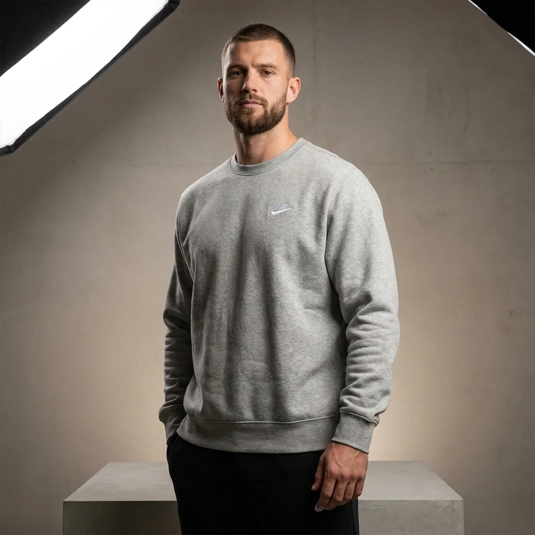 Кофта чоловіча Nike Nrg Solo Swoosh Crewneck Dark Grey Heather (DX1361-063)
