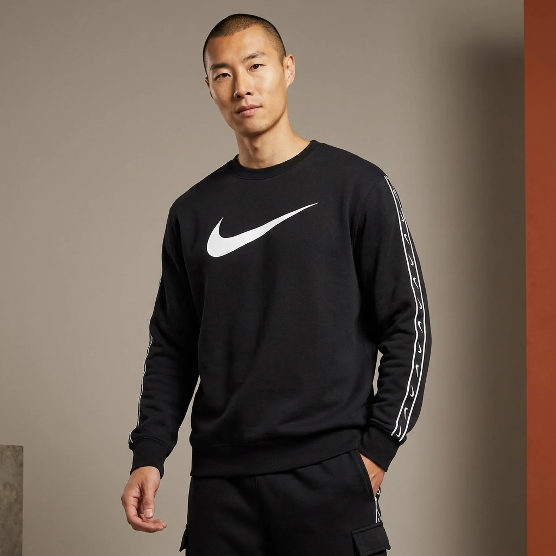 Кофта чоловіча Nike M Nsw Repeat Sw Flc Crew Bb (DX2029-010)