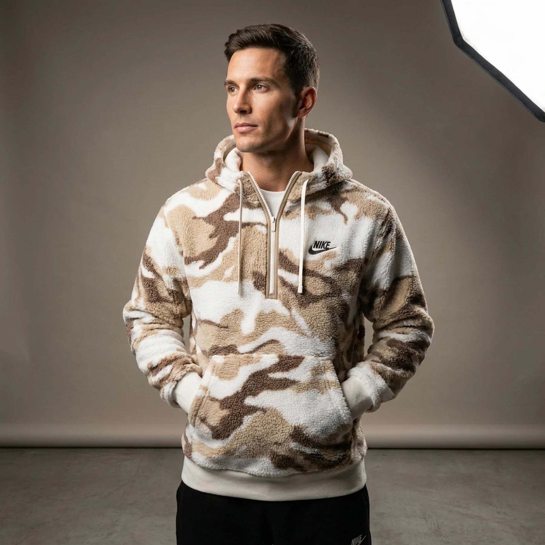 Кофта чоловіча Nike Nsw Sherpa Sport Essentials+ 1/2 Zip Hoodie Fleece (DD5009-072)