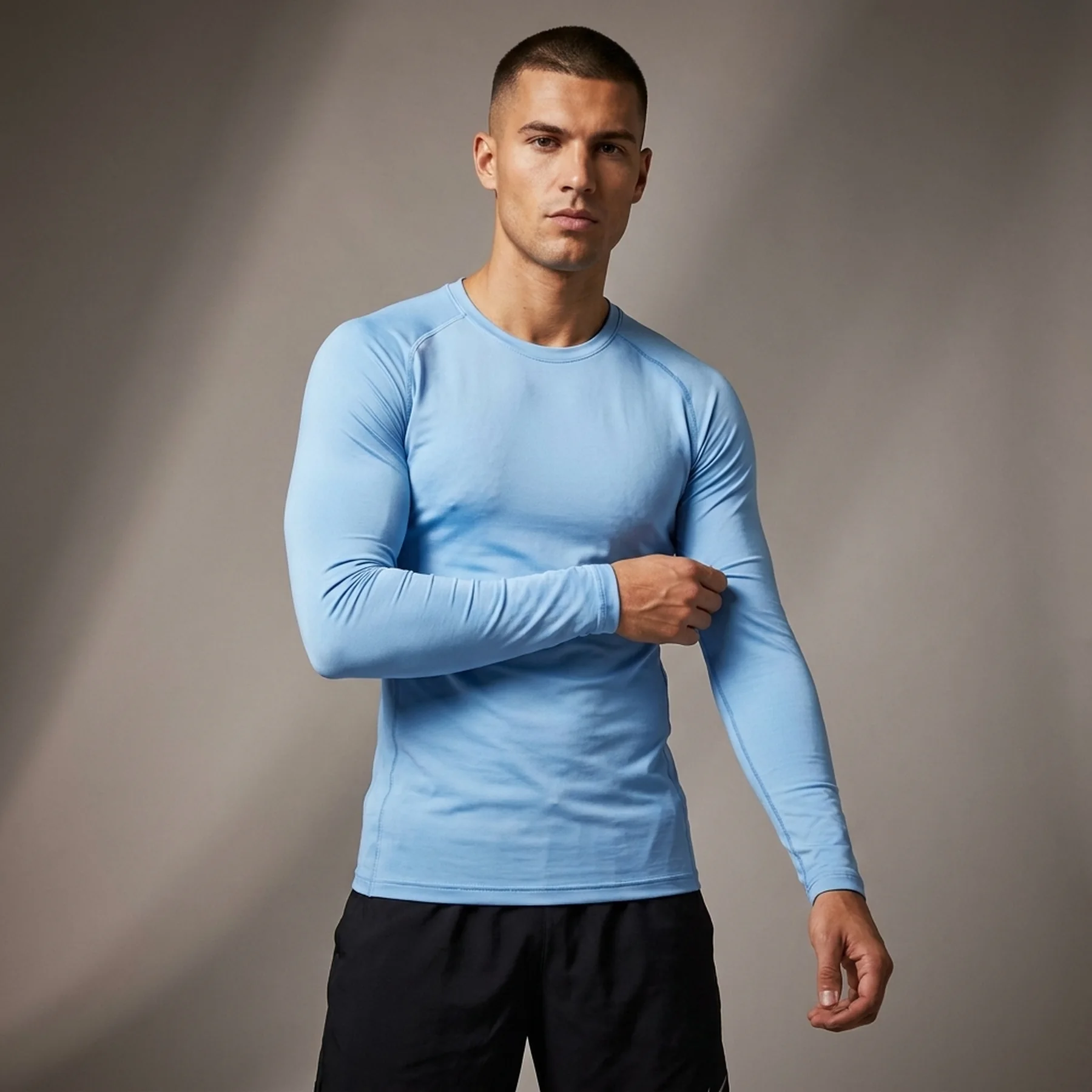 Кофта чоловіча Nike Pro Dri-Fit Tight Long-Sleeve Fitness Top Light Blue (FB7919-412)