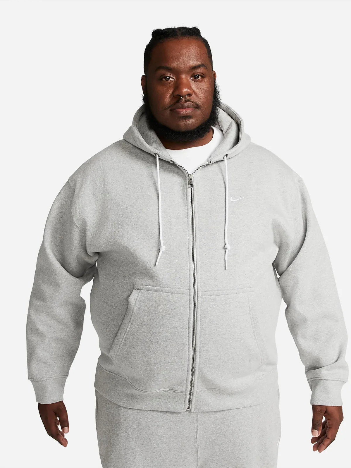 Кофта чоловіча Nike Solo Swoosh Full-Zip Hoodie Grey (DR0403-063)