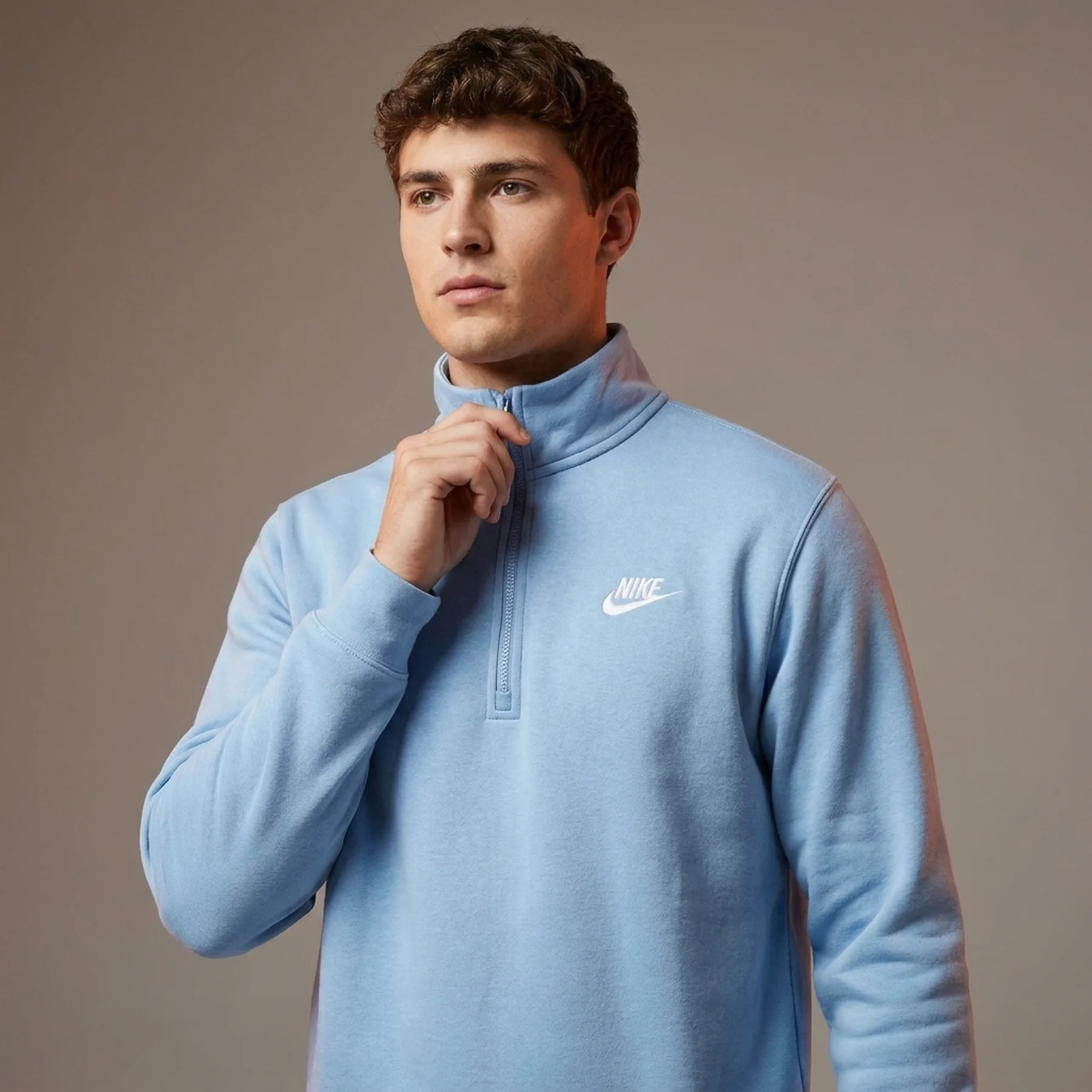 Кофта чоловіча Nike Sportswear Club Brushed-Back 1/2-Zip (DD4732-309)