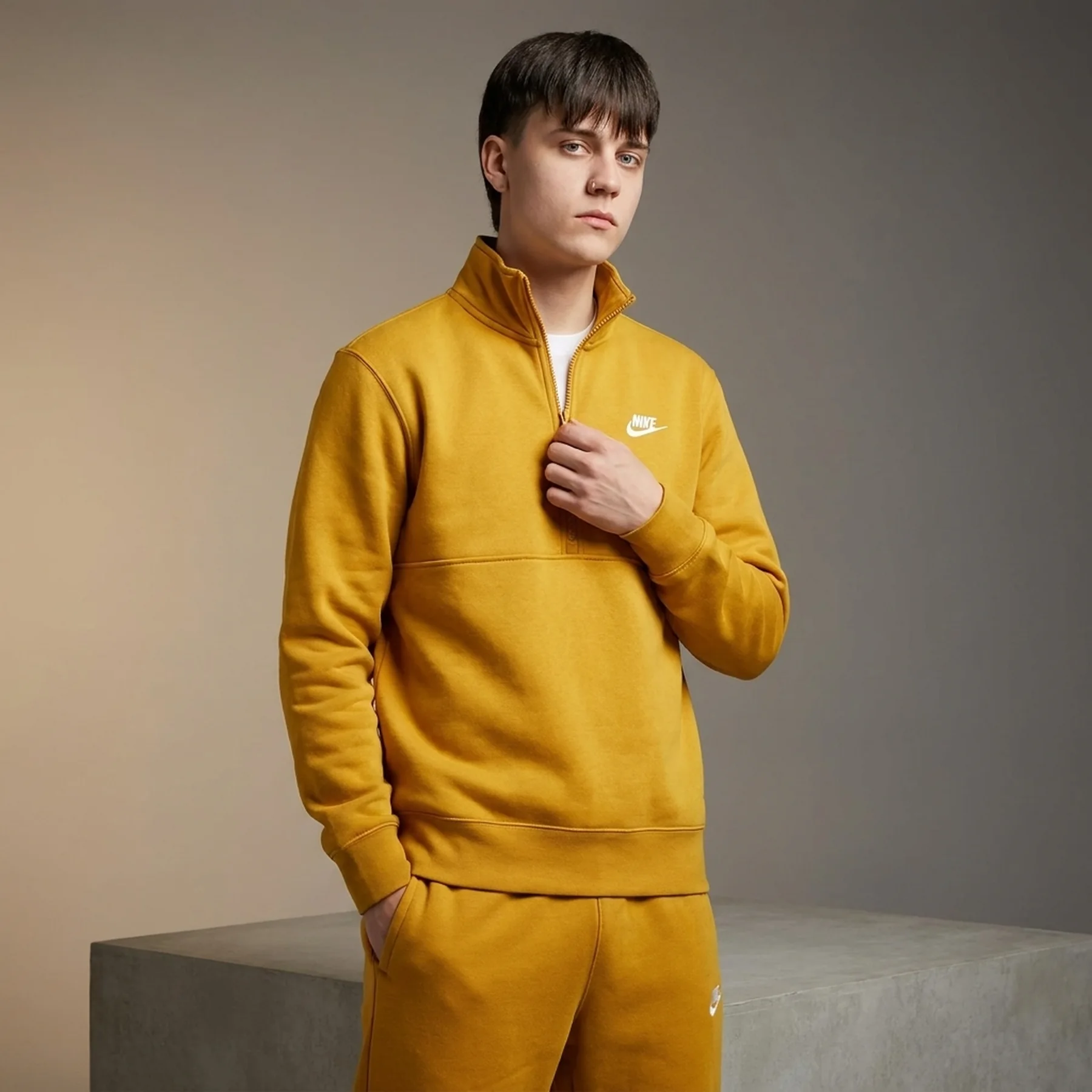Кофта чоловіча Nike Sportswear Club Brushed-Back 1/2-Zip (DD4732-716)