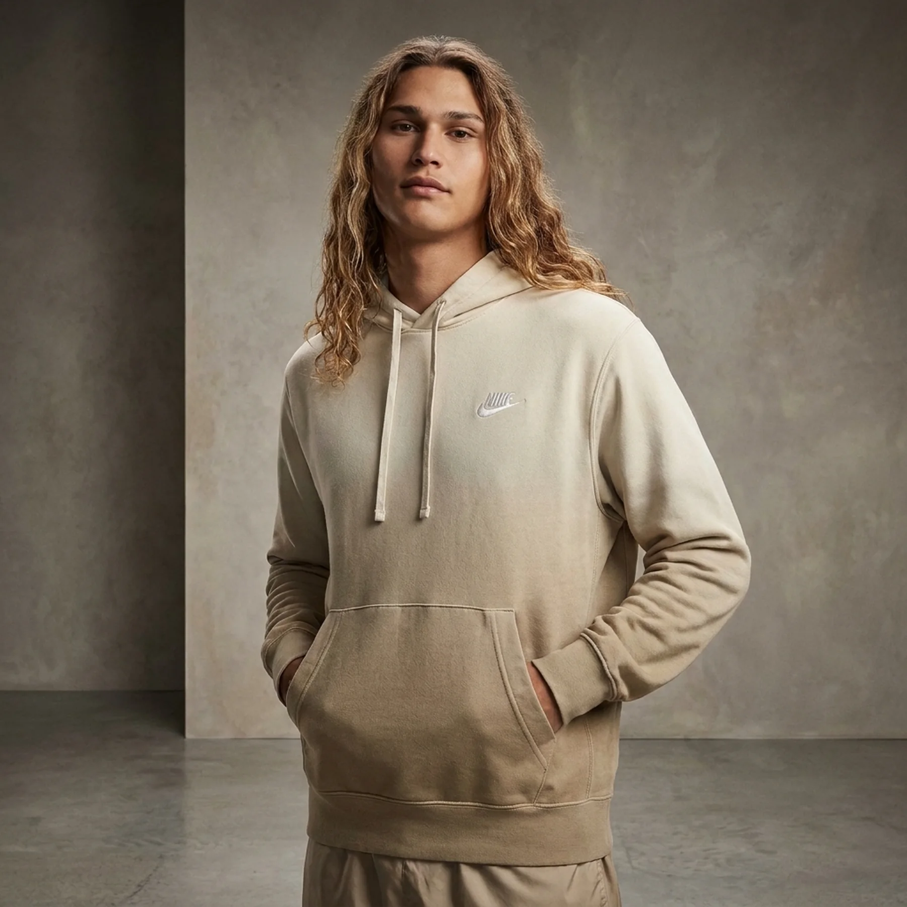 Кофта чоловіча Nike Sportswear Club Fleece+ Beige Dq4621-247 (DQ4621-247)