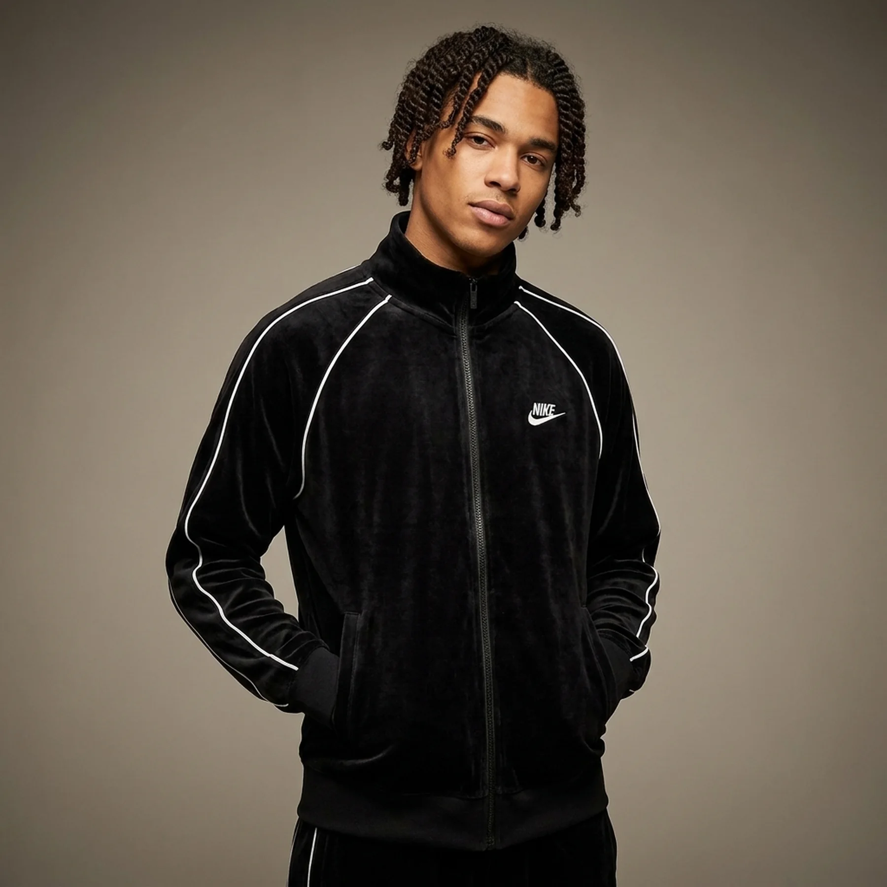 Кофта чоловіча Nike Sportswear Club Velour Jacket Black (FB8231-010)