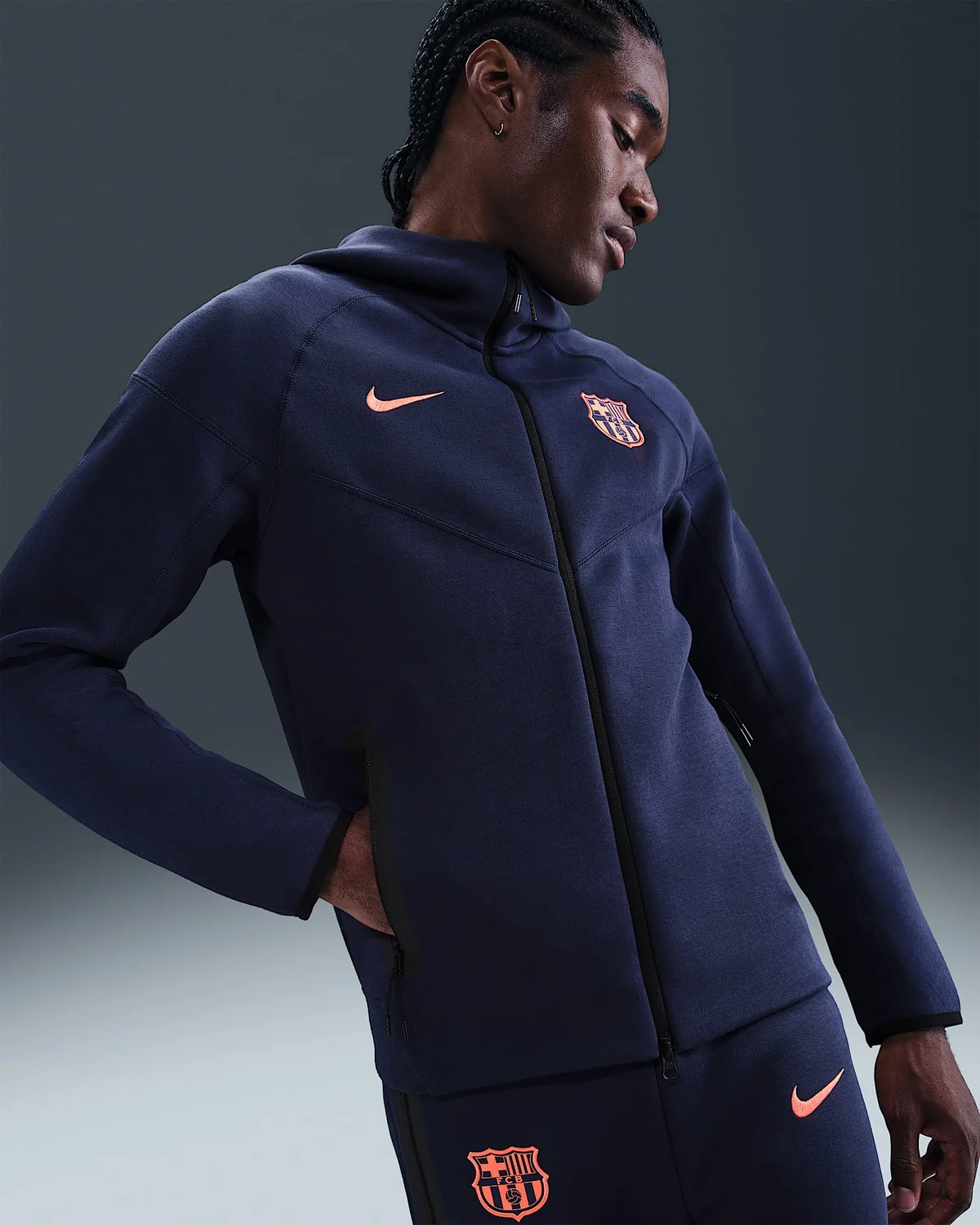 Кофта чоловіча Nike Sportswear Fc Barcelona Tech Fleece Blue (HQ1829-411)