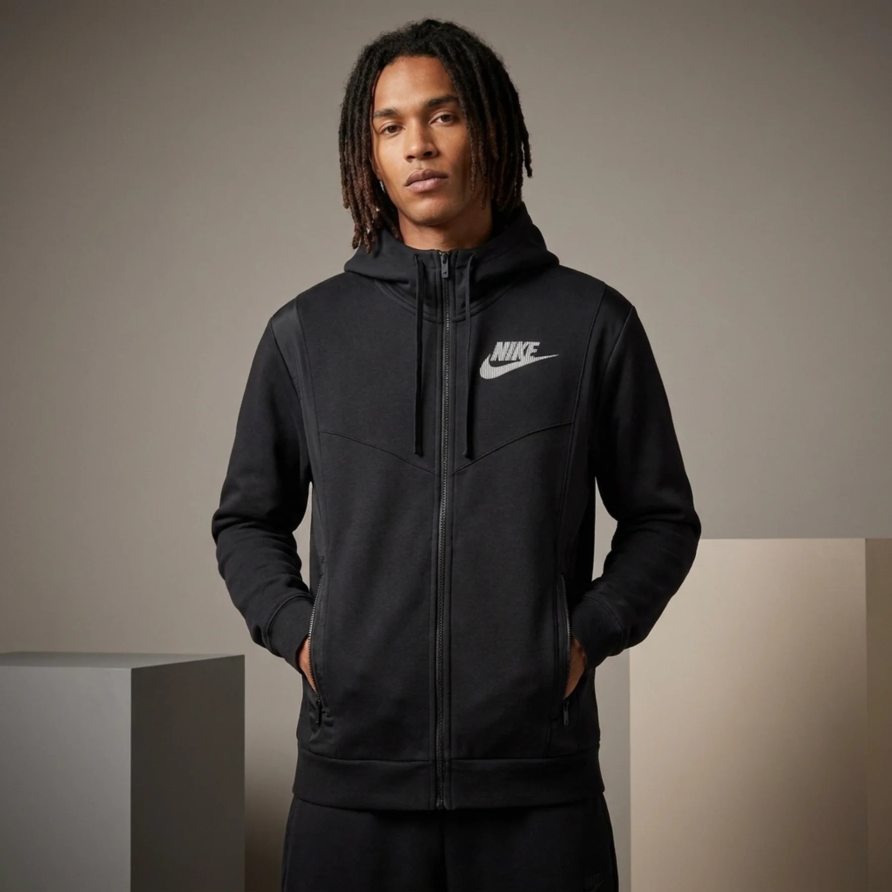 Кофта чоловіча Nike Sportswear Hybrid Full-Zip Fleece Hoodie (DO7228-010)
