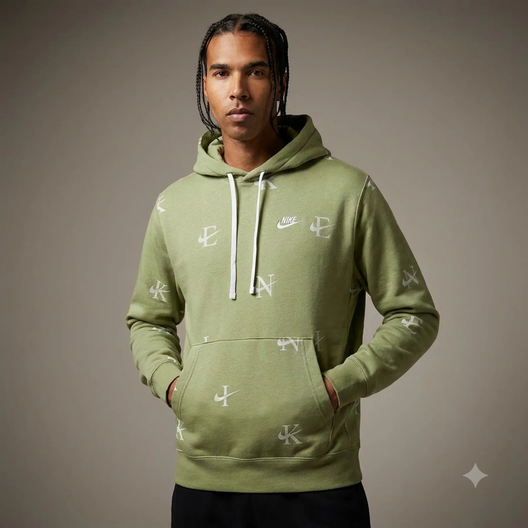 Кофта чоловіча Nike Sportswear Printed Club Fleece Hoodie (DV9601-334)
