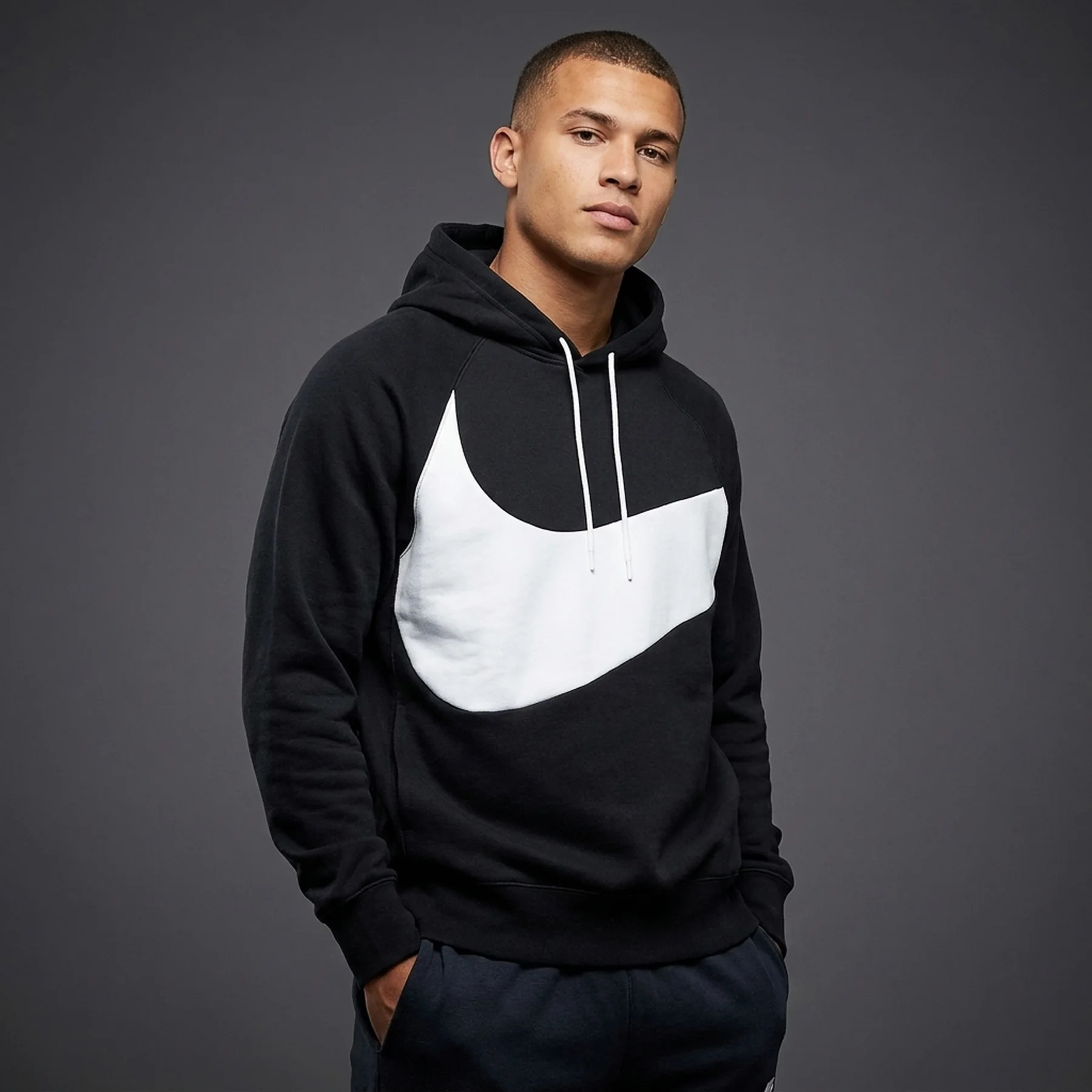 Кофта чоловіча Nike Sportswear Swoosh Black Dv8150-010 (DV8150-010)