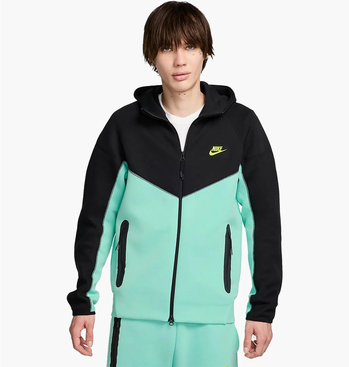 Кофта чоловіча Nike Sportswear Tech Fleece Windrunner Black/Turquoise (HF4432-349)