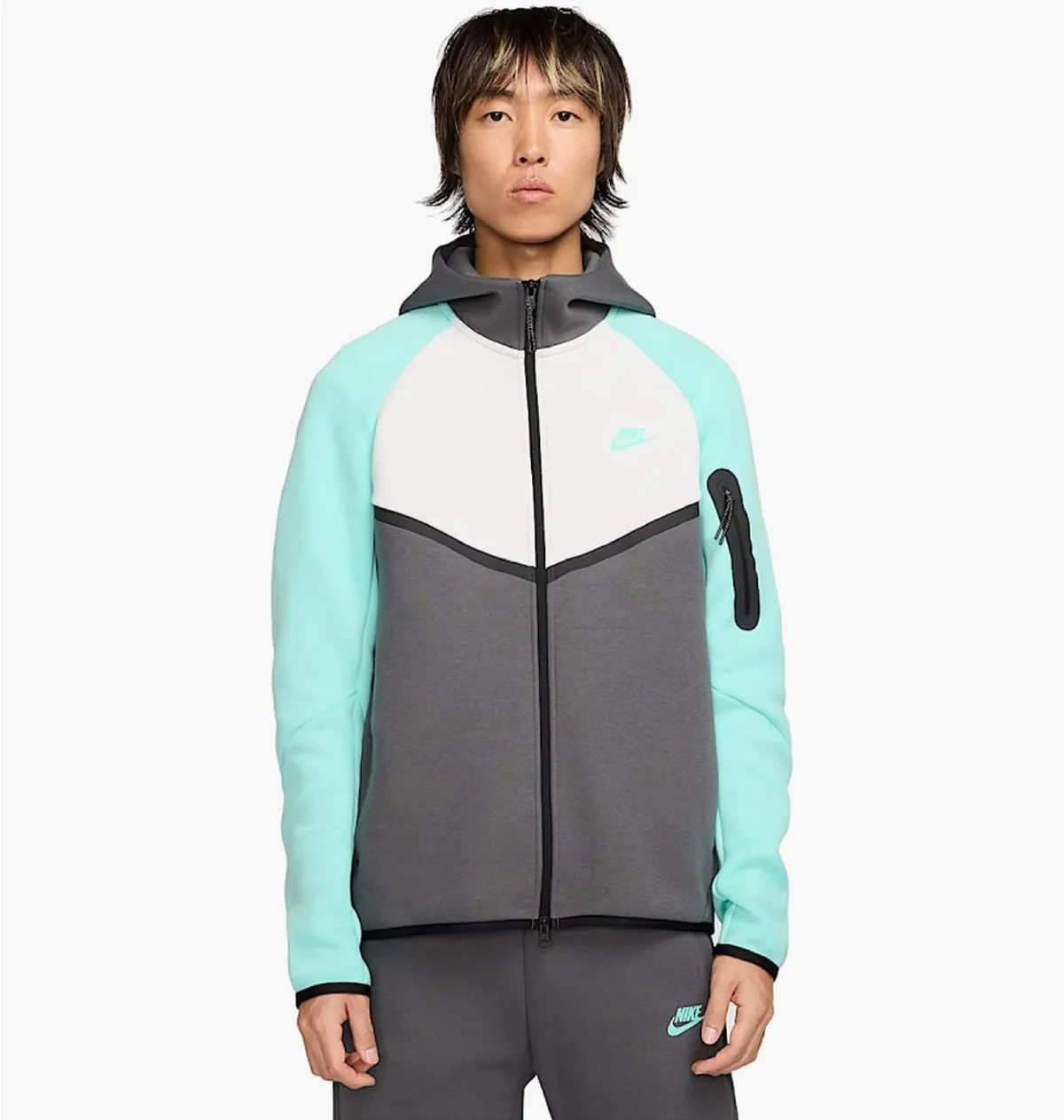 Кофта чоловіча Nike Tech Fleece Fz Wr Turquoise/White (HV6512-068)