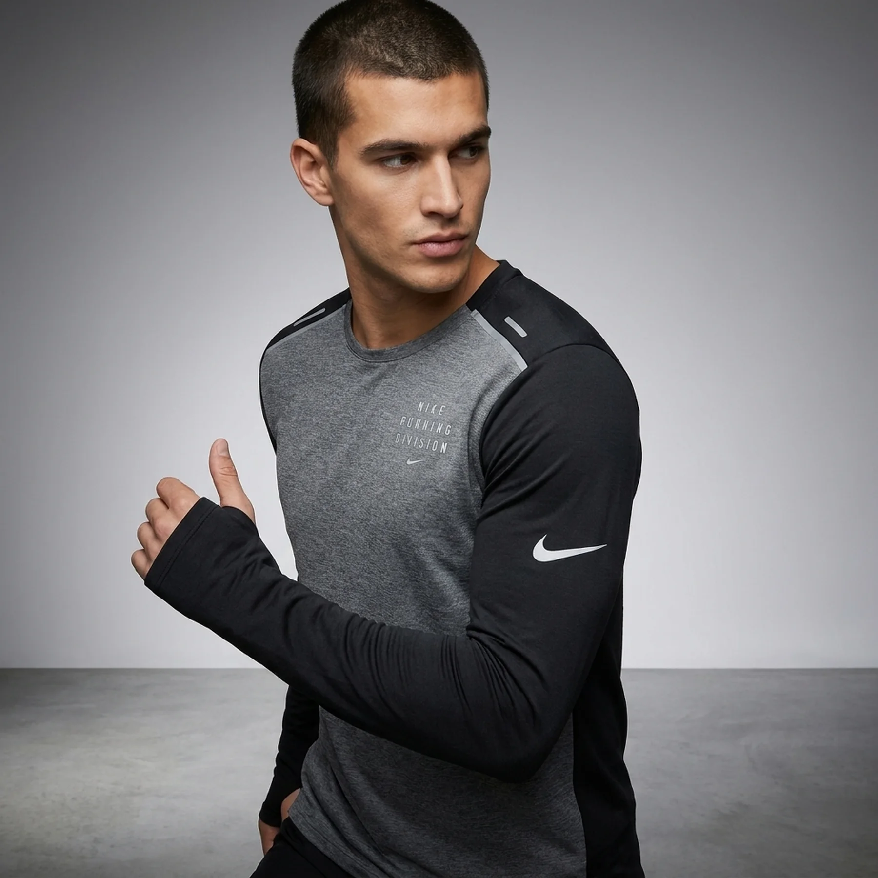 Кофта чоловіча Nike Therma Fit Run Division Sphere Grey/Black (DV8110-010)