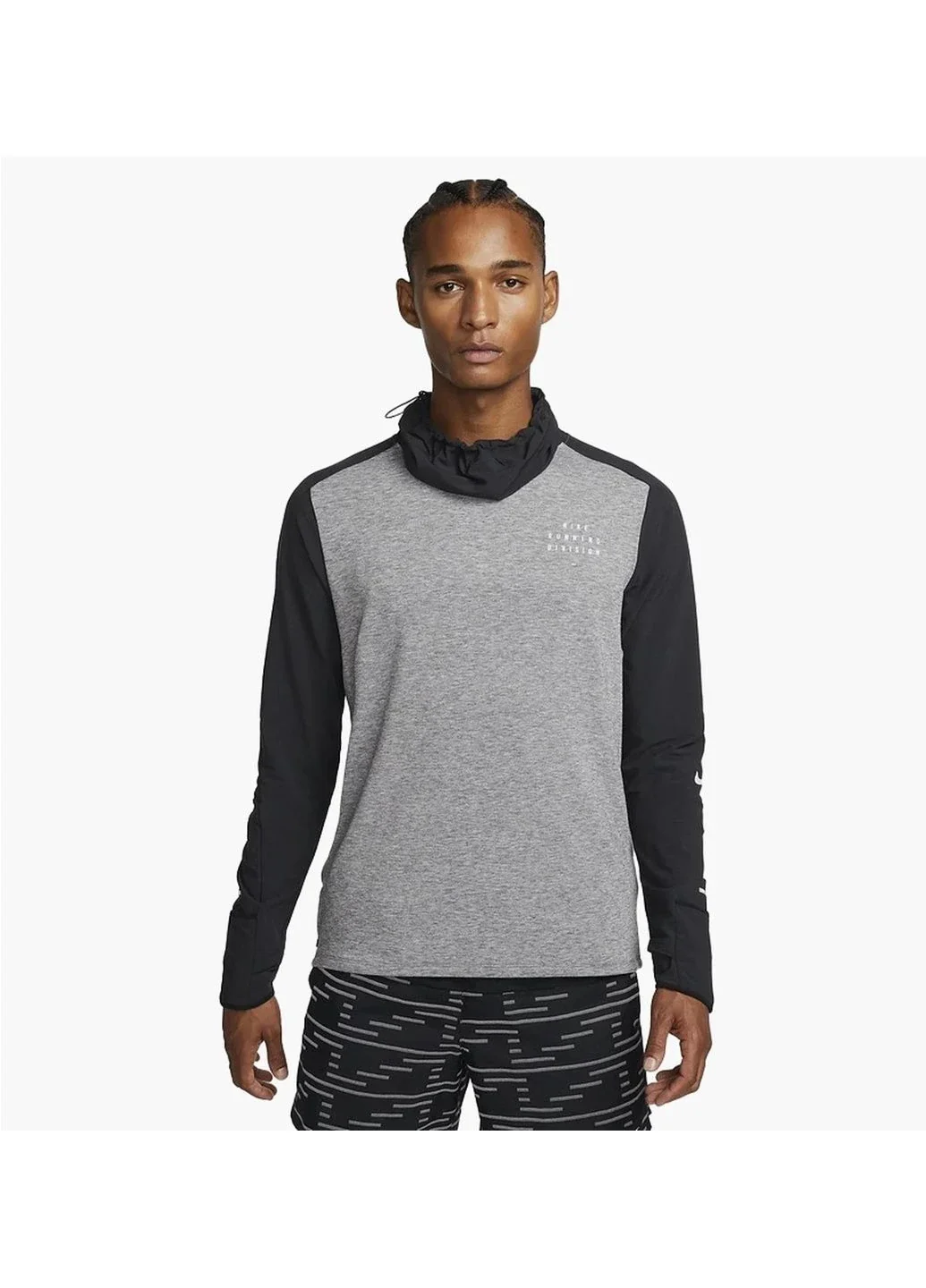 Кофта чоловіча Nike Therma-Fit Run Grey/Black Dq6522-010 (DQ6522-010)