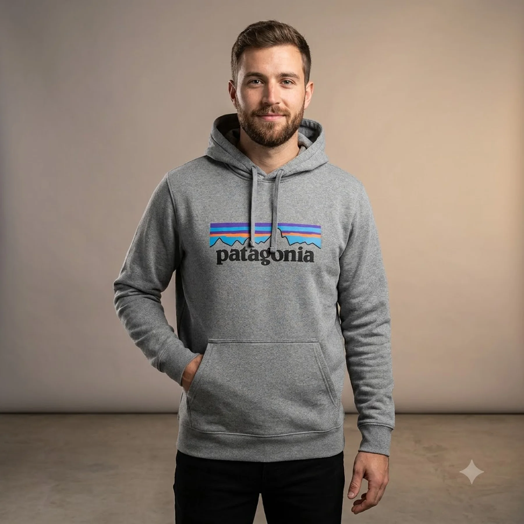 Кофта чоловіча Patagonia P-6 Logo Uprisal Hoody Gravel Heather Grey (GLH39622)